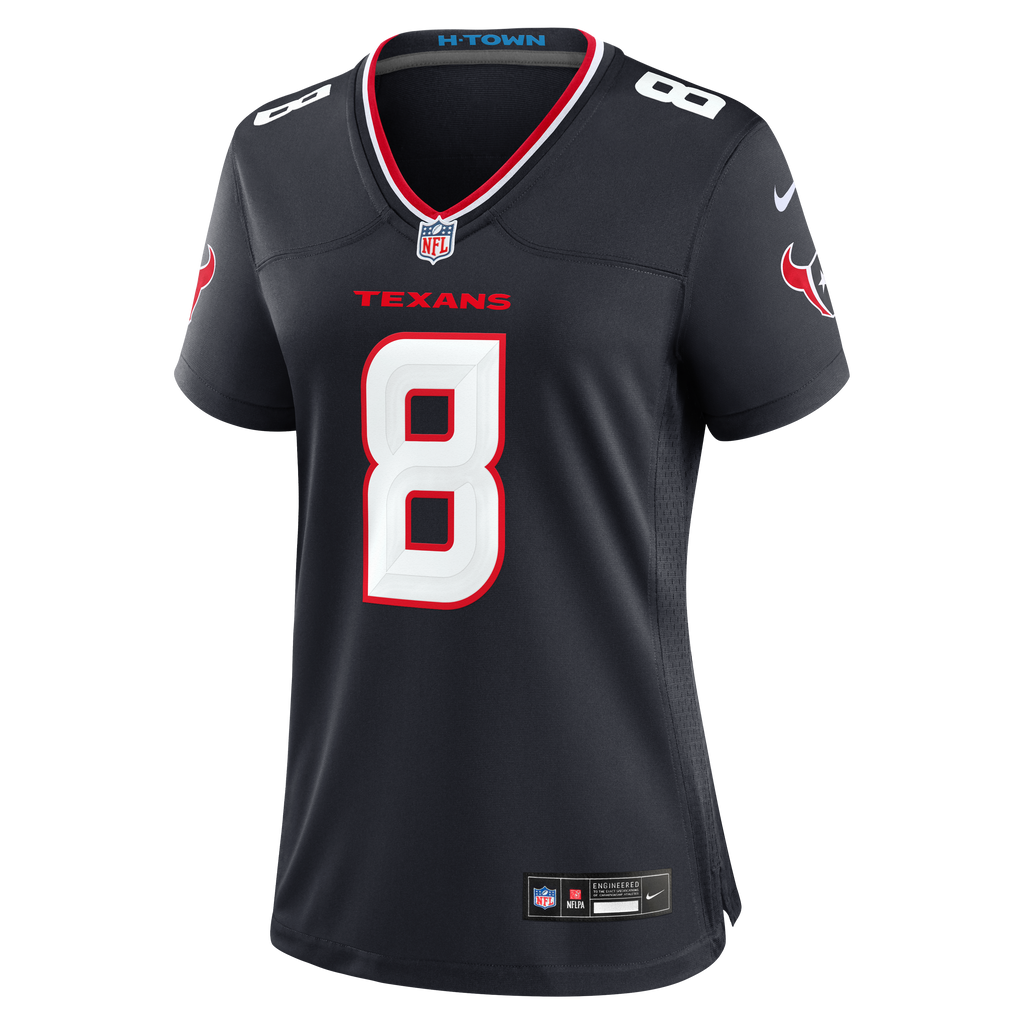 Women's Houston Texans Cade Stover Nike Navy Team Game Jersey