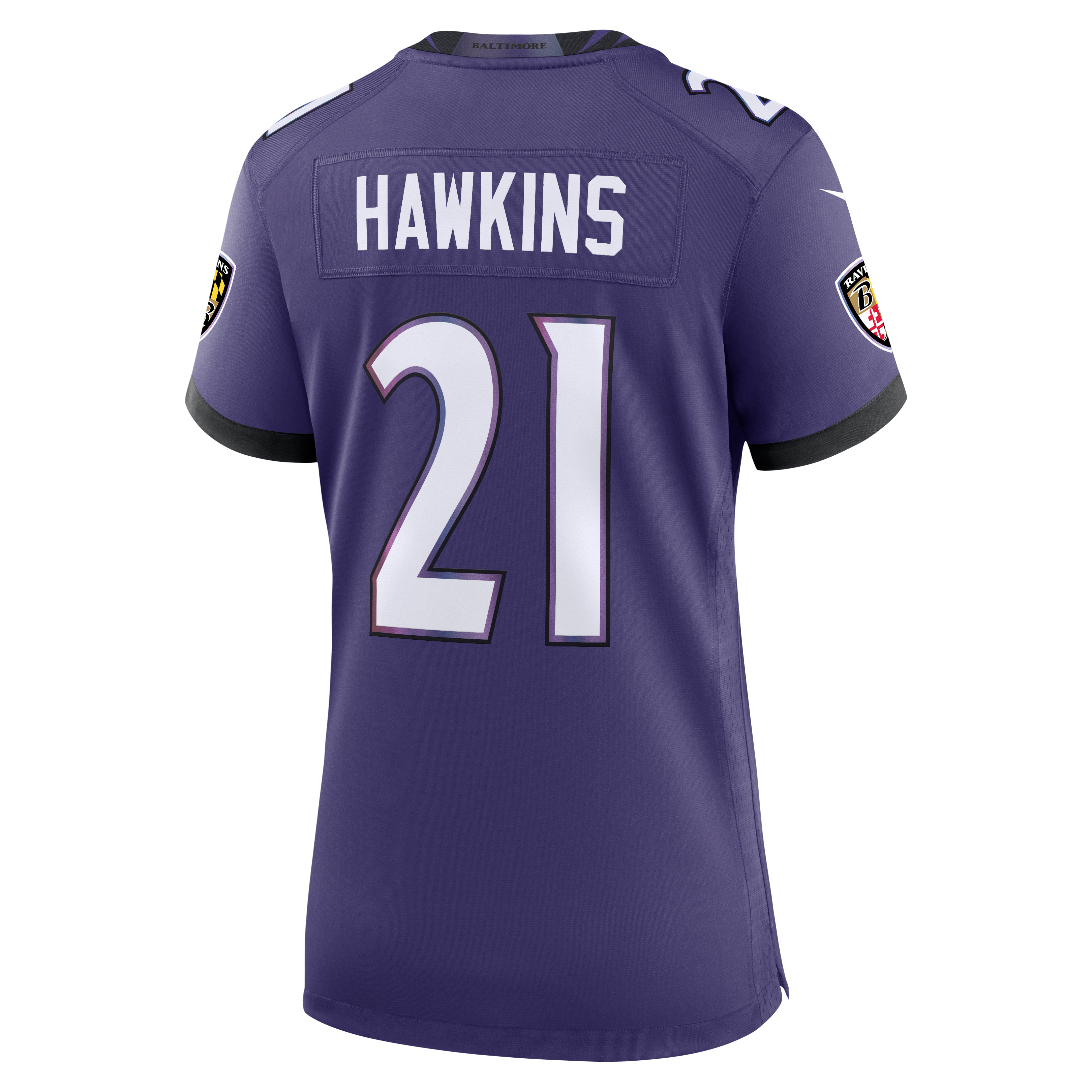 Women's Baltimore Ravens Jaylinn Hawkins Nike Purple Team Game Jersey