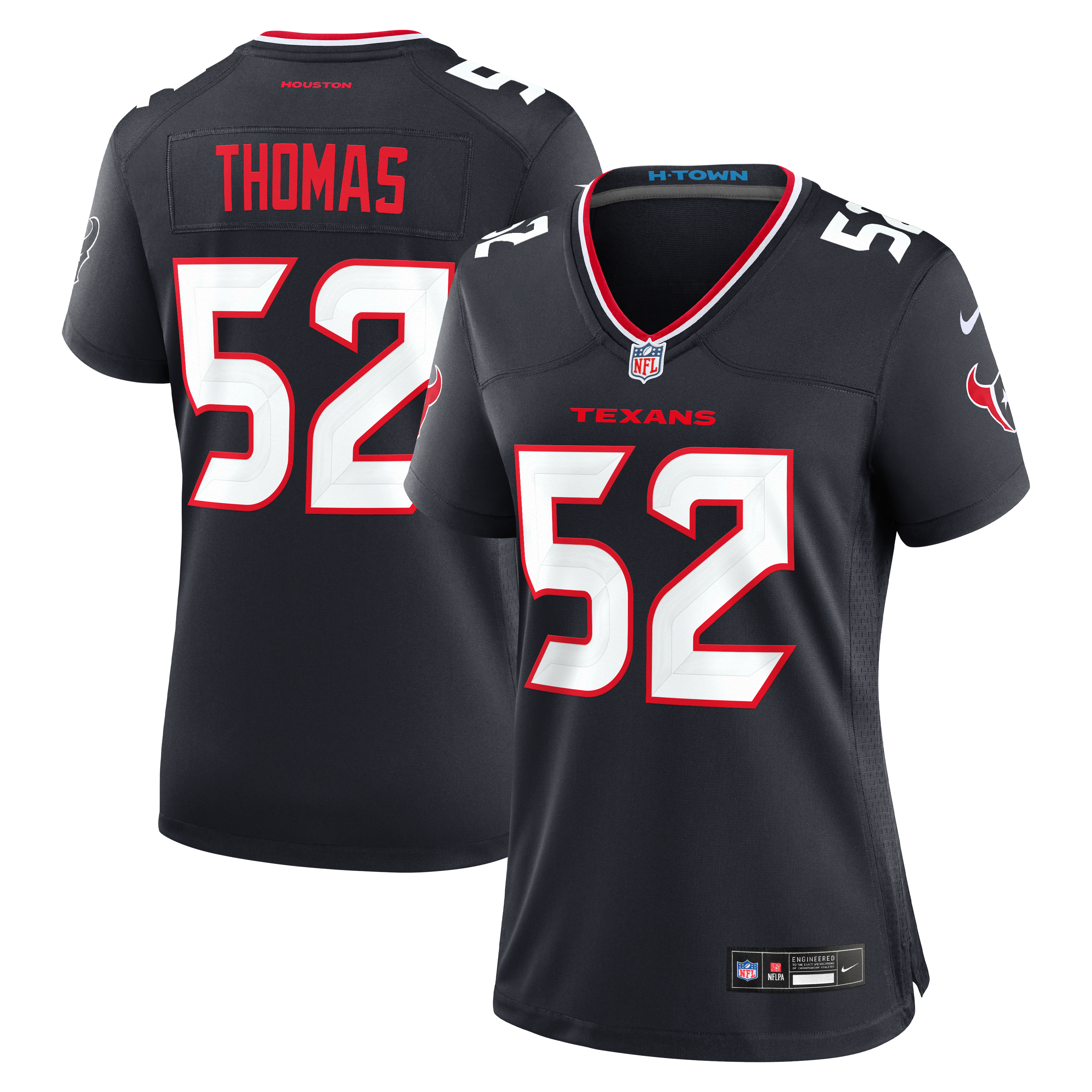 Women's Houston Texans Xavier Thomas Nike Navy Team Game Jersey