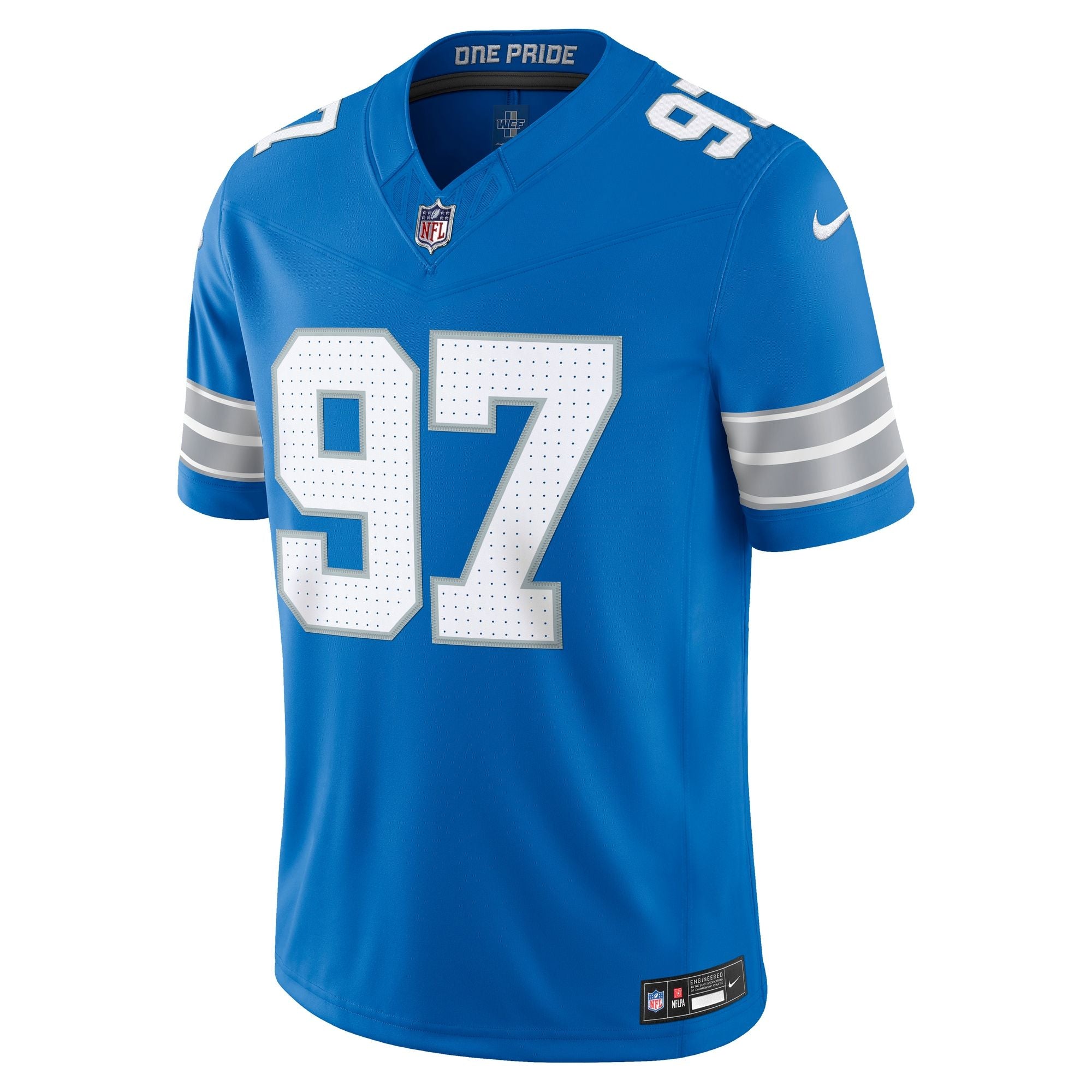 Men's Detroit Lions Aidan Hutchinson Nike Blue Team Vapor Fuse Stitched Limited Jersey