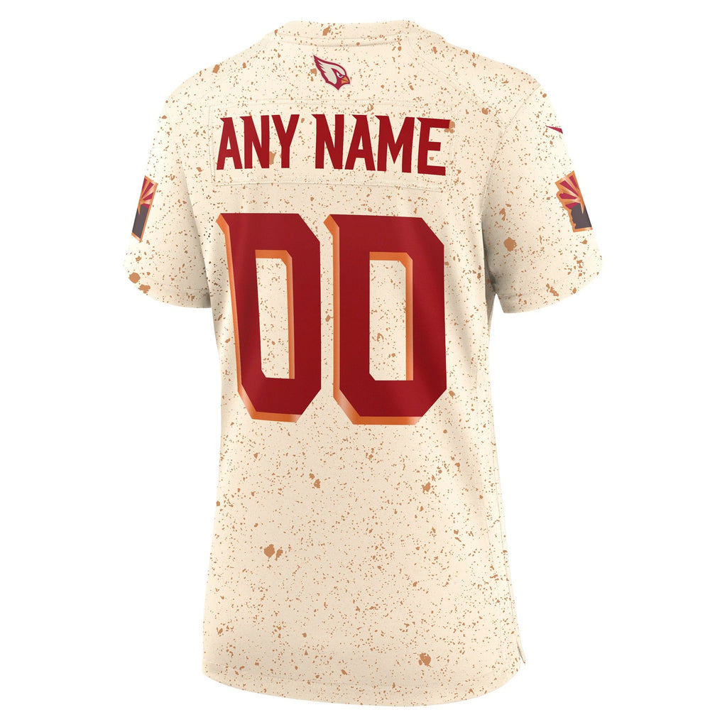 Women's Arizona Cardinals Nike Natural 2025 Rivalries Collection Custom Game Jersey
