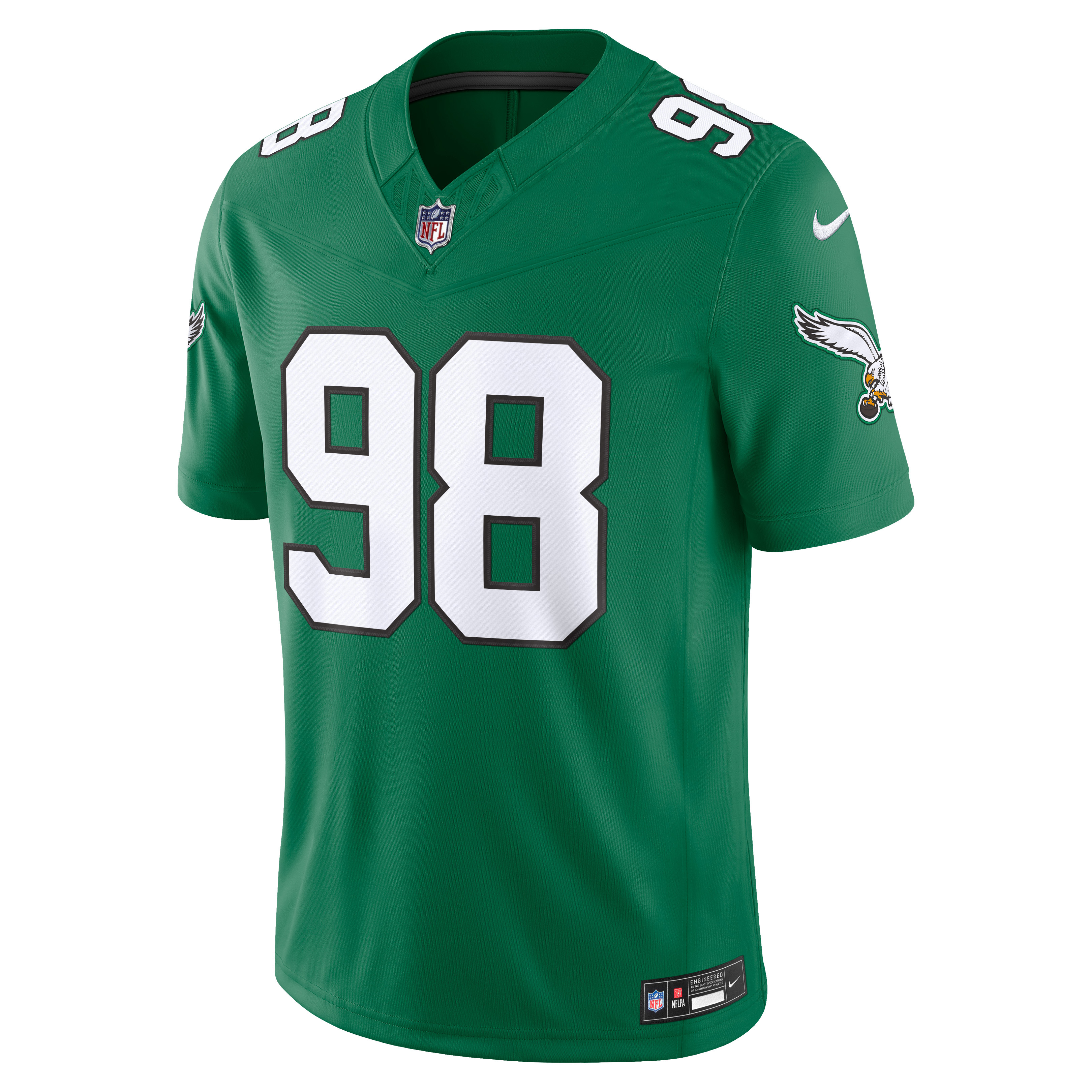 Men's Philadelphia Eagles Jalen Carter Nike Kelly Green Alternate Vapor Fuse Stitched Limited Jersey