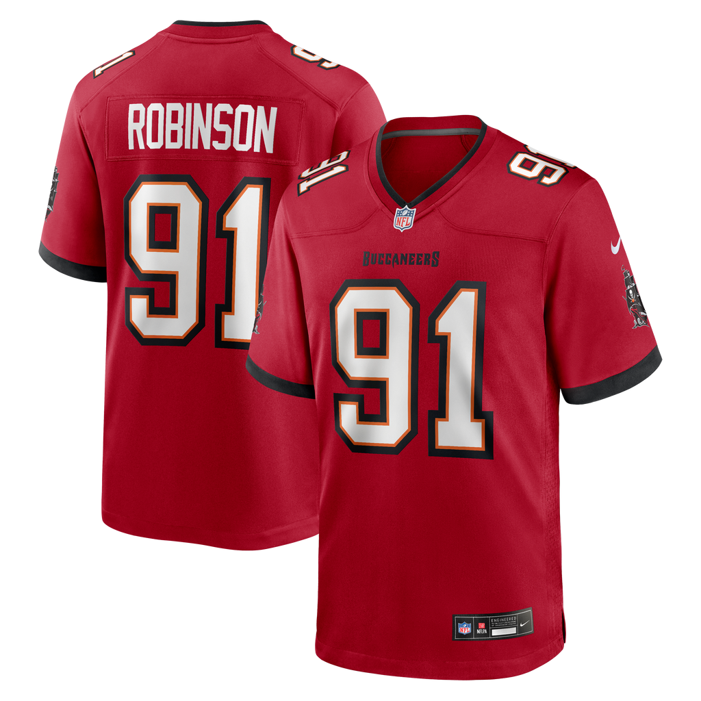 Men's Tampa Bay Buccaneers Ashawn Robinson Nike Red Team Game Jersey