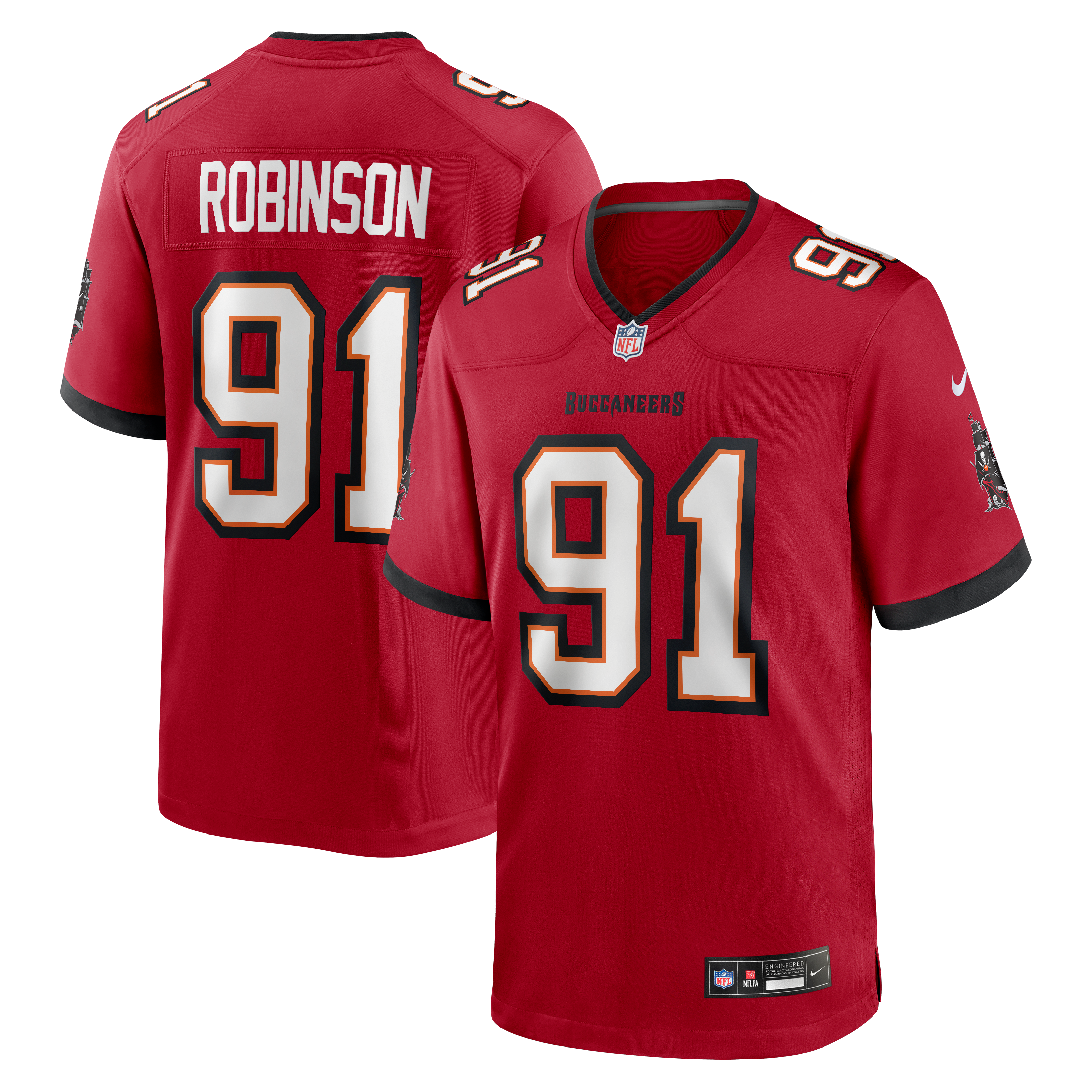 Men's Tampa Bay Buccaneers Ashawn Robinson Nike Red Team Game Jersey