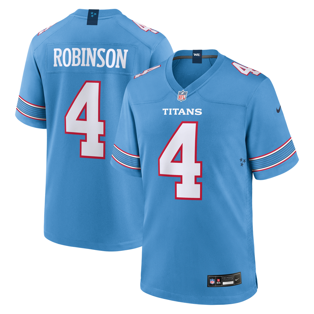 Men's Tennessee Titans Wandale Robinson Nike Light Blue Team Game Jersey