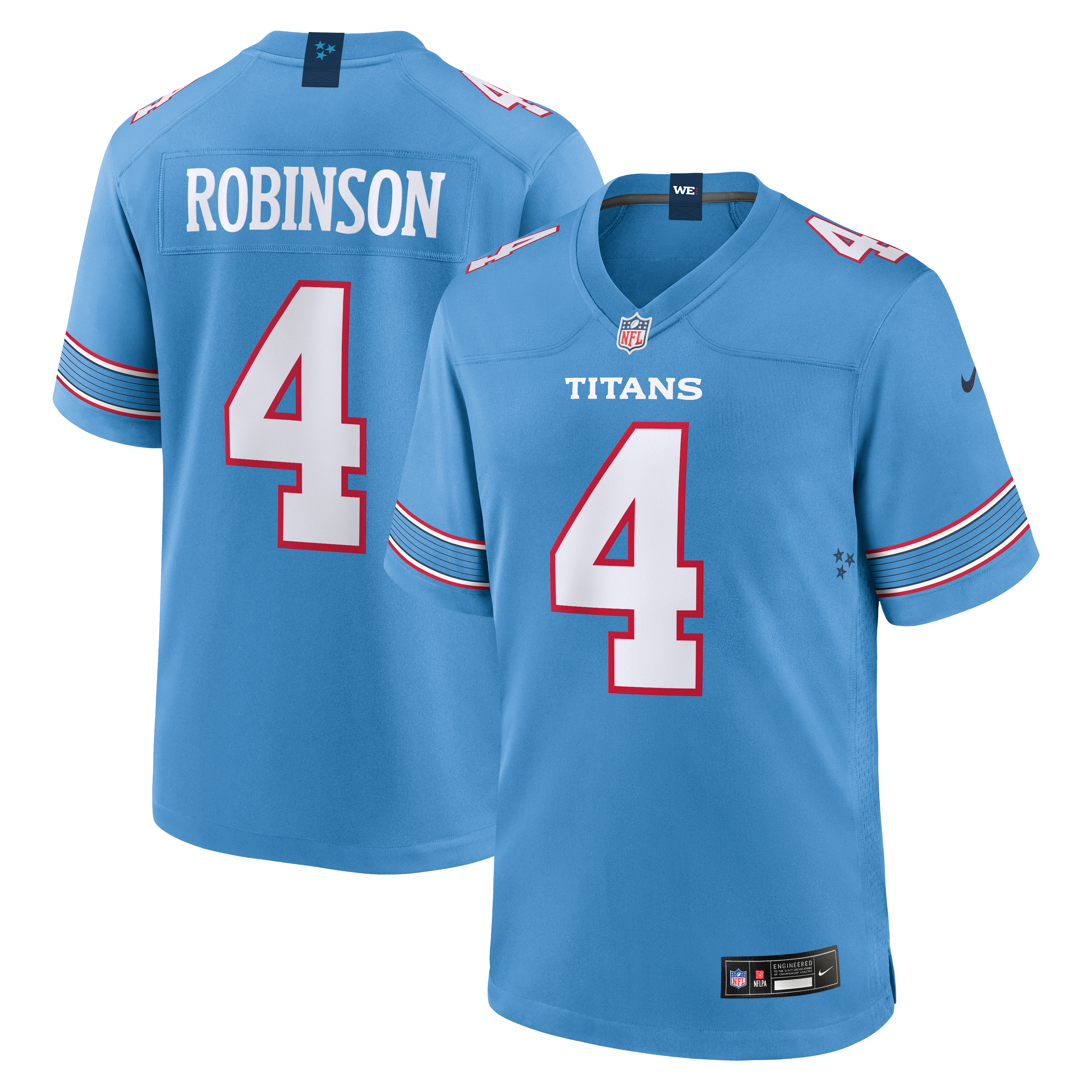 Men's Tennessee Titans Wandale Robinson Nike Light Blue Team Game Jersey