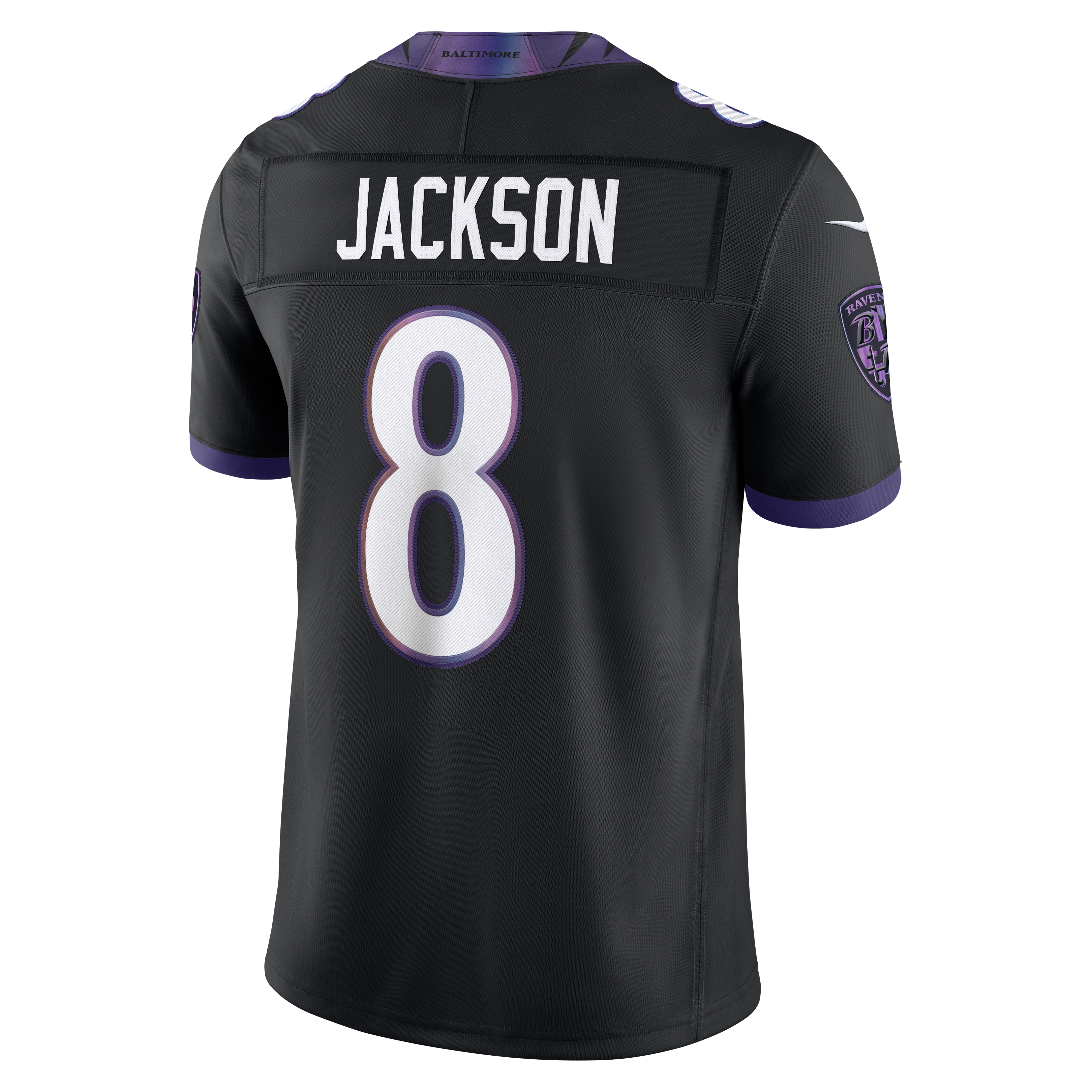 Men's Baltimore Ravens Lamar Jackson Nike Black Alternate Alternate Vapor Fuse Stitched Limited Jersey