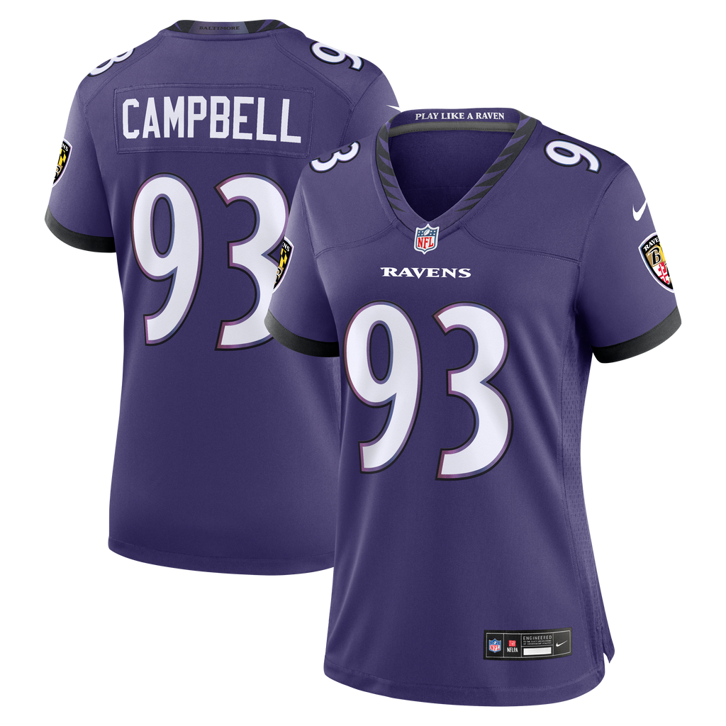 Women's Baltimore Ravens Calais Campbell Nike Purple Team Game Jersey