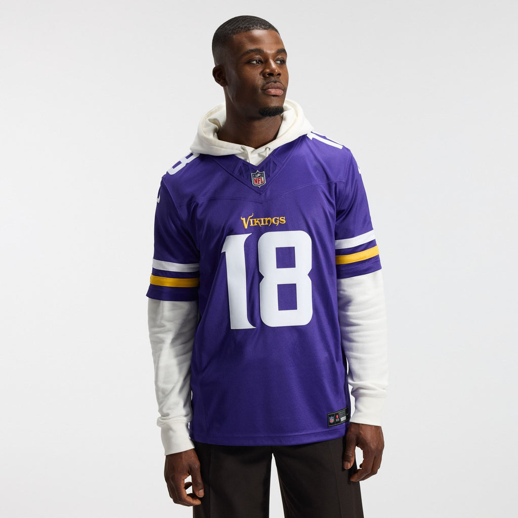 Men's Minnesota Vikings Justin Jefferson Nike Purple Team Vapor Fuse Stitched Limited Jersey