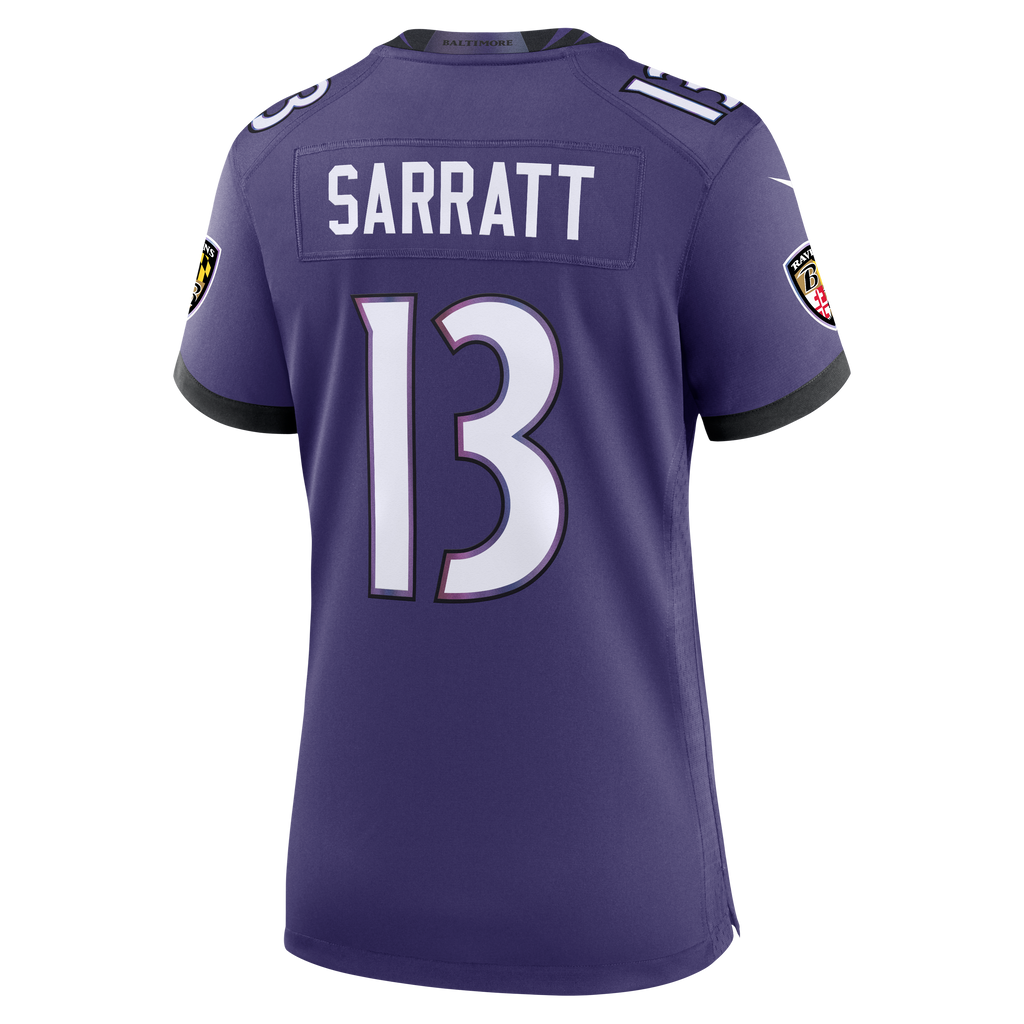 Women's Baltimore Ravens Elijah Sarratt Nike Purple Team Game Jersey