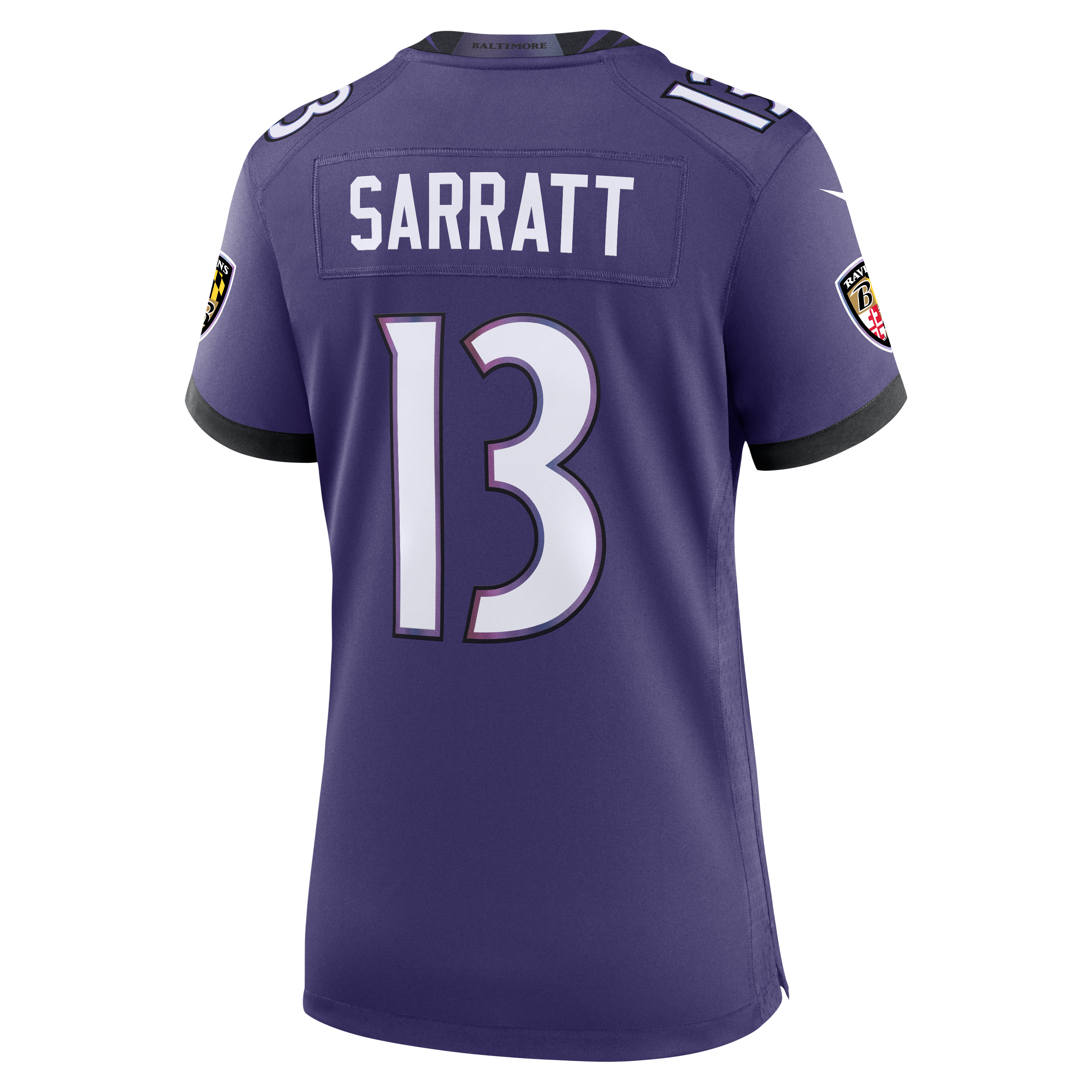 Women's Baltimore Ravens Elijah Sarratt Nike Purple Team Game Jersey
