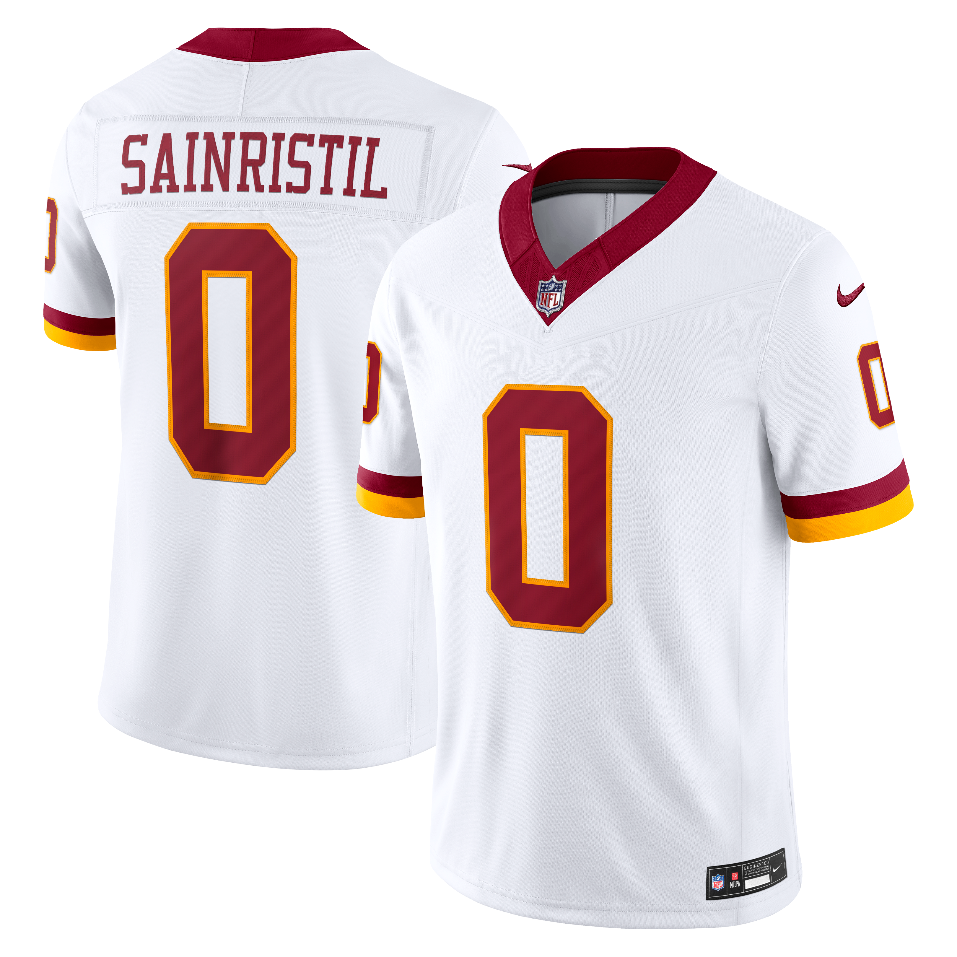 Men's Washington Commanders Mike Sainristil Nike White Vapor Fuse Stitched Limited Jersey