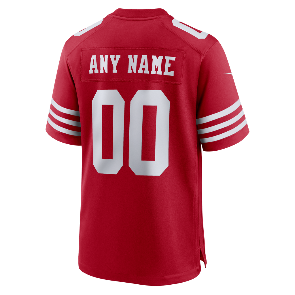 Men's San Francisco 49Ers Nike Scarlet 80Th Anniversary Custom Game Jersey