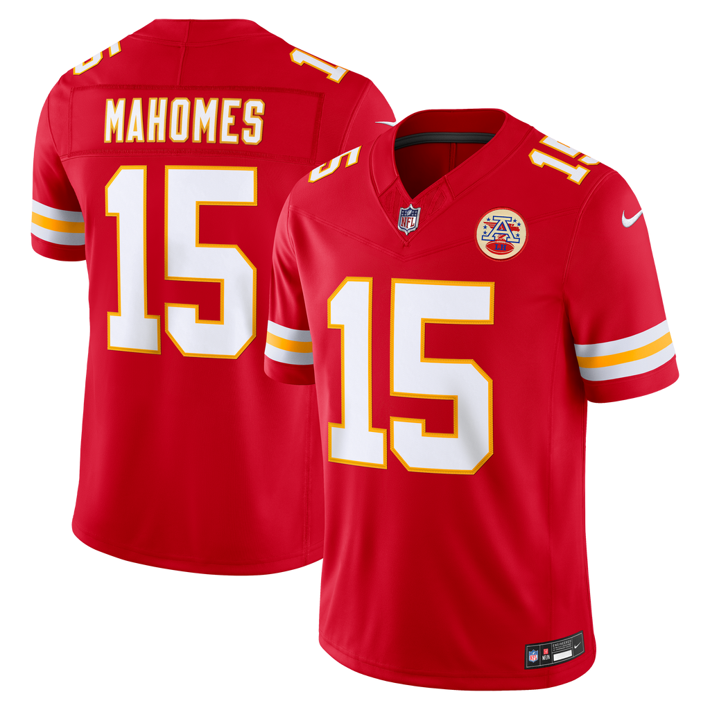 Men's Kansas City Chiefs Patrick Mahomes Nike Red Team Vapor Fuse Stitched Limited Jersey