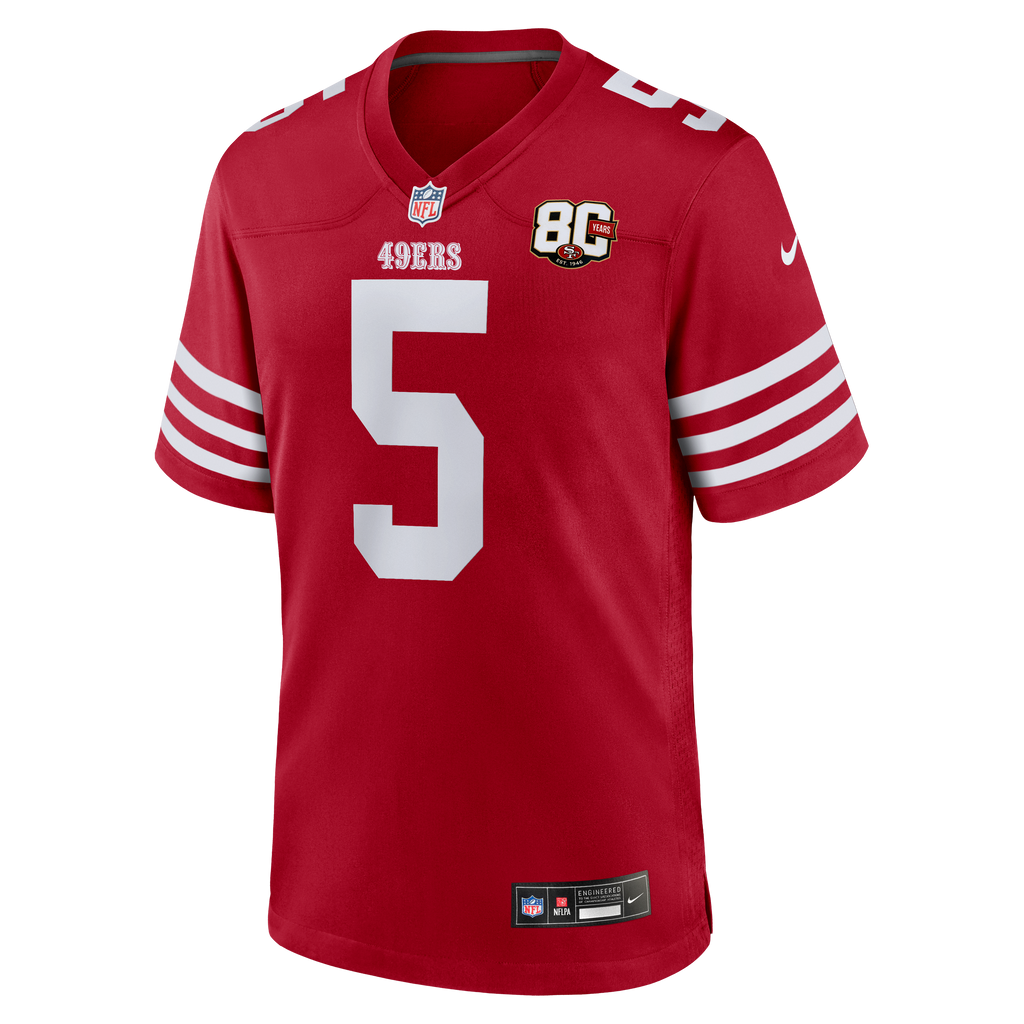 Men's San Francisco 49Ers Mike Evans Nike Scarlet 80Th Anniversary Game Jersey