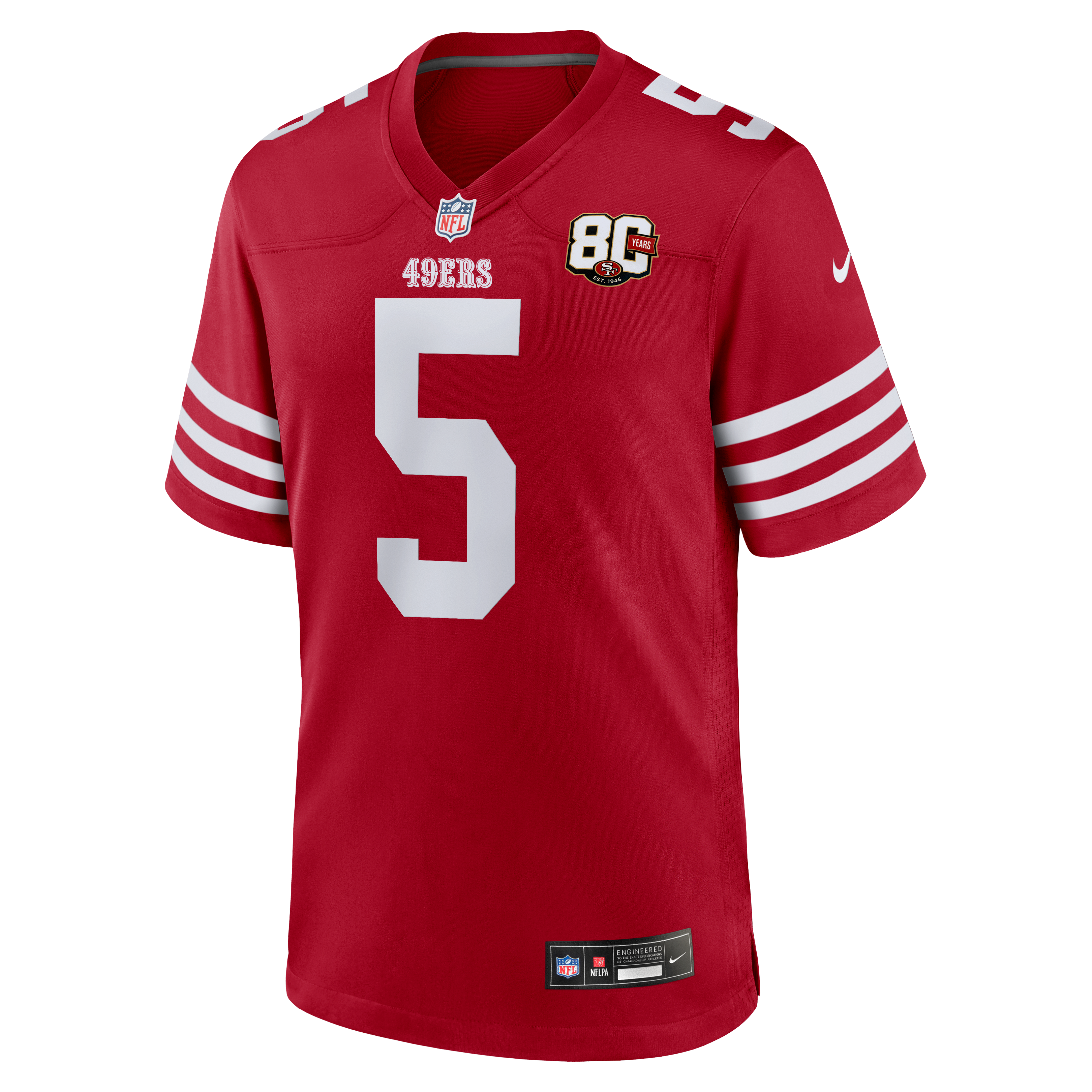 Men's San Francisco 49Ers Mike Evans Nike Scarlet 80Th Anniversary Game Jersey