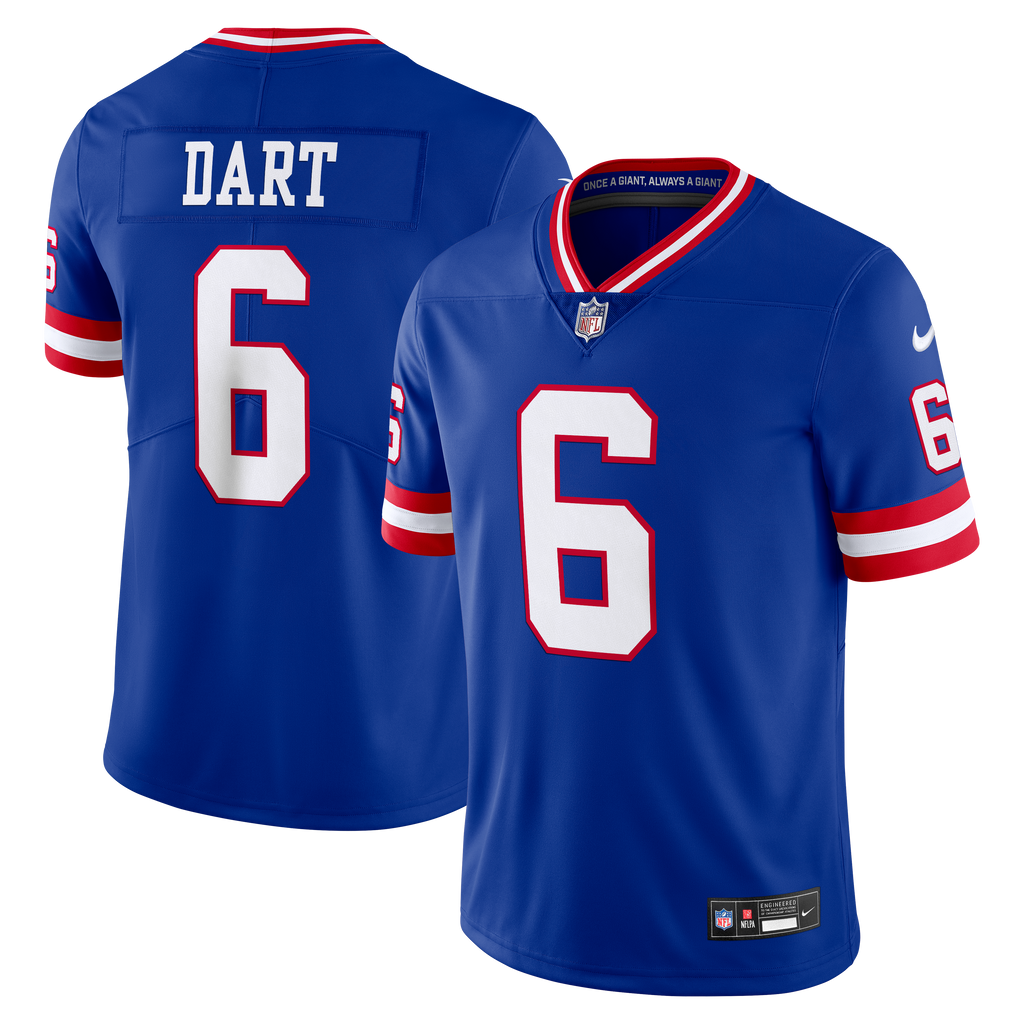 Men's New York Giants Jaxson Dart Nike Royal Legacy Vapor Untouchable Stitched Limited Jersey