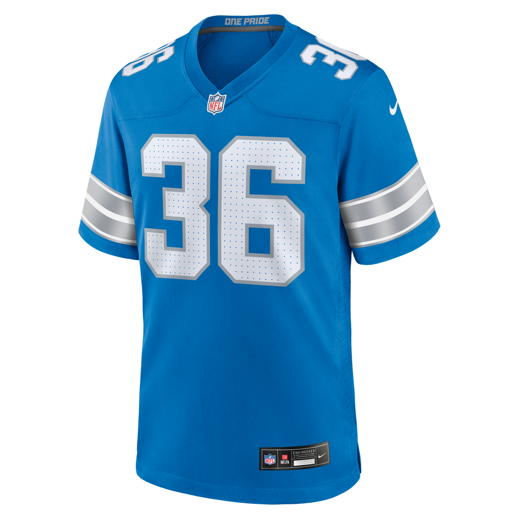 Men's Detroit Lions Chuck Clark Nike Blue Team Game Jersey