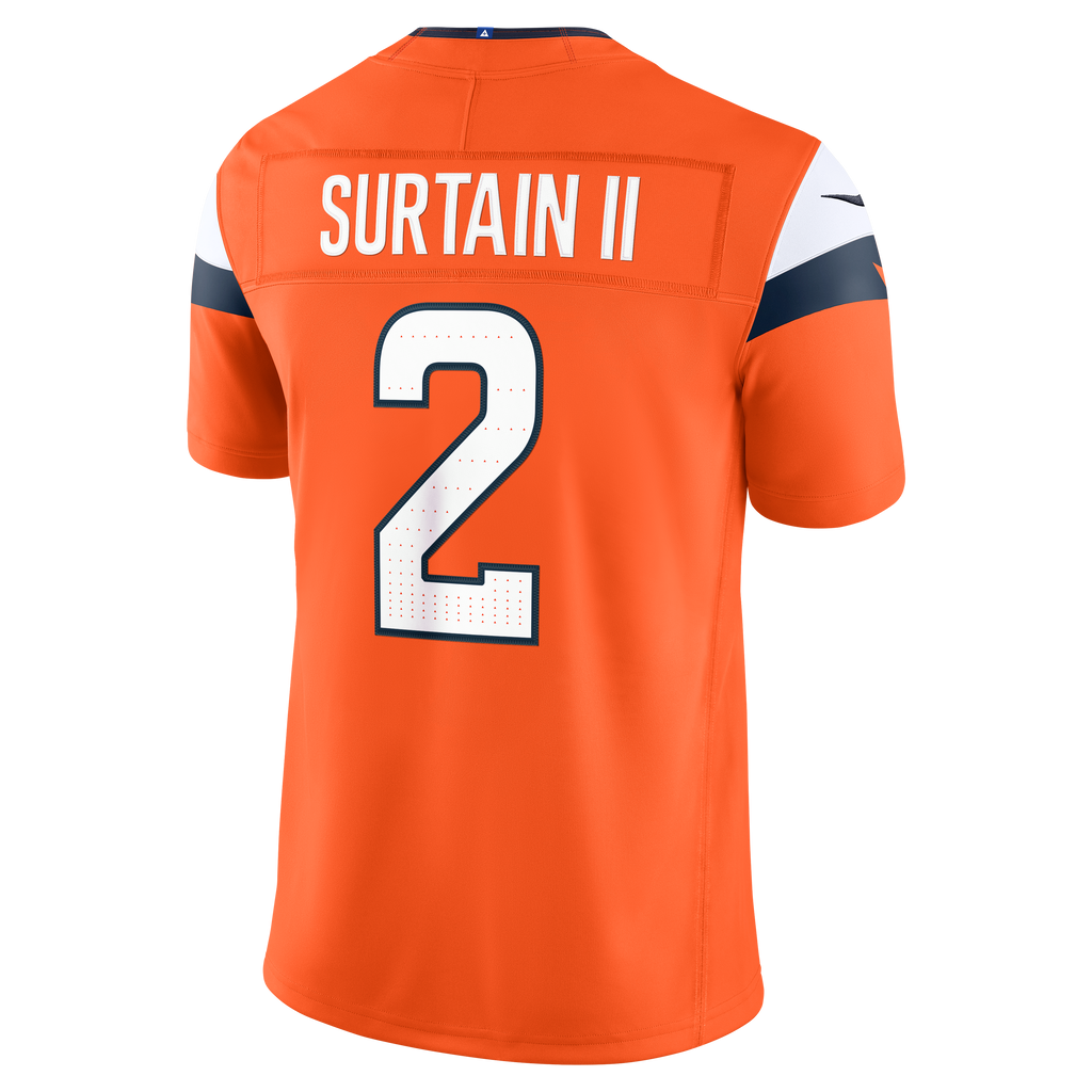 Men's Denver Broncos Patrick Surtain Ii Nike Orange Team Vapor Fuse Stitched Limited Jersey