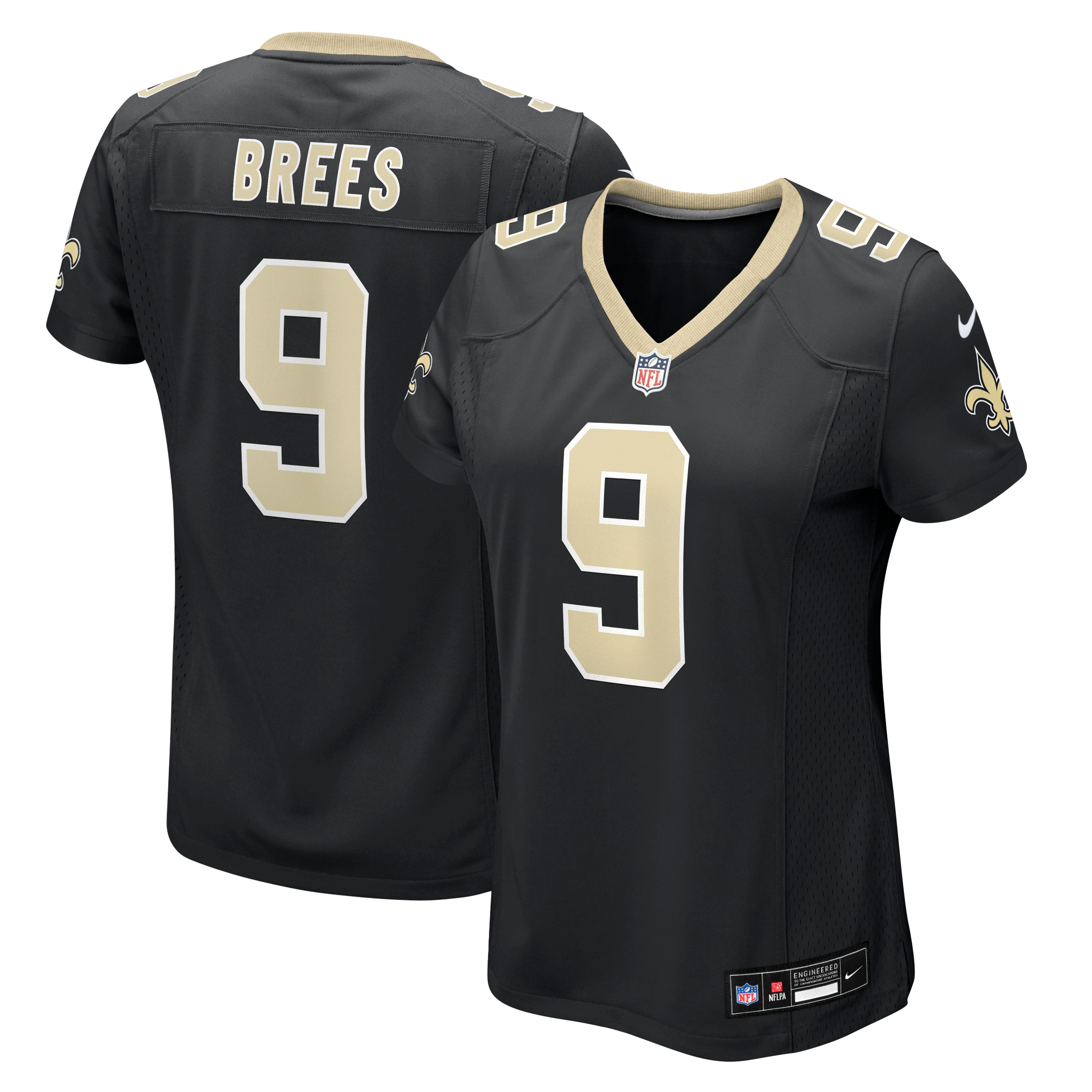 Women's New Orleans Saints Drew Brees Nike Black Team Game Jersey
