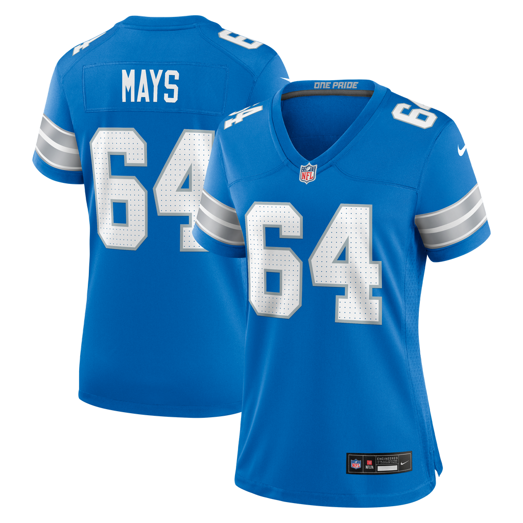 Women's Detroit Lions Cade Mays Nike Blue Team Game Jersey