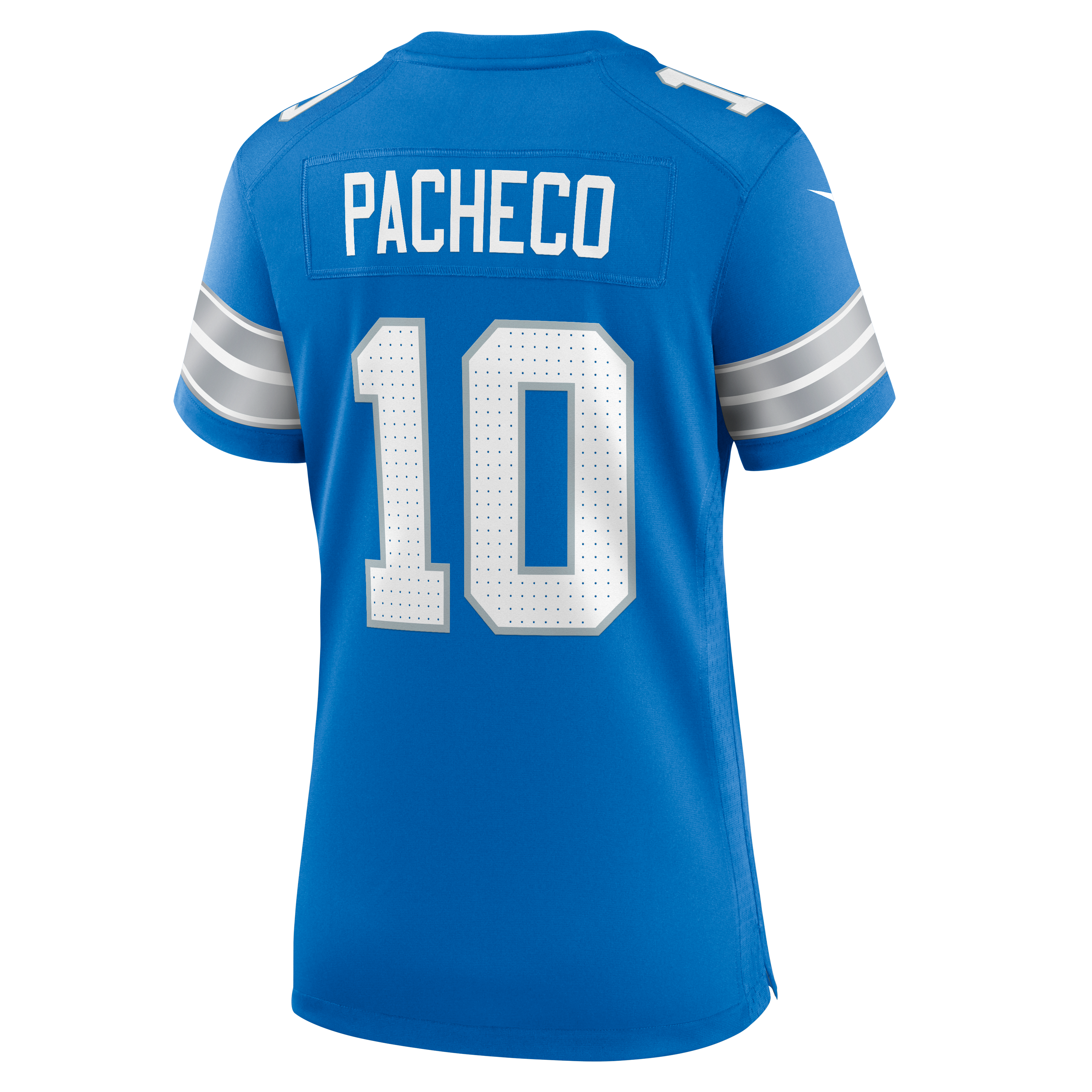 Women's Detroit Lions Isiah Pacheco Nike Blue Team Game Jersey