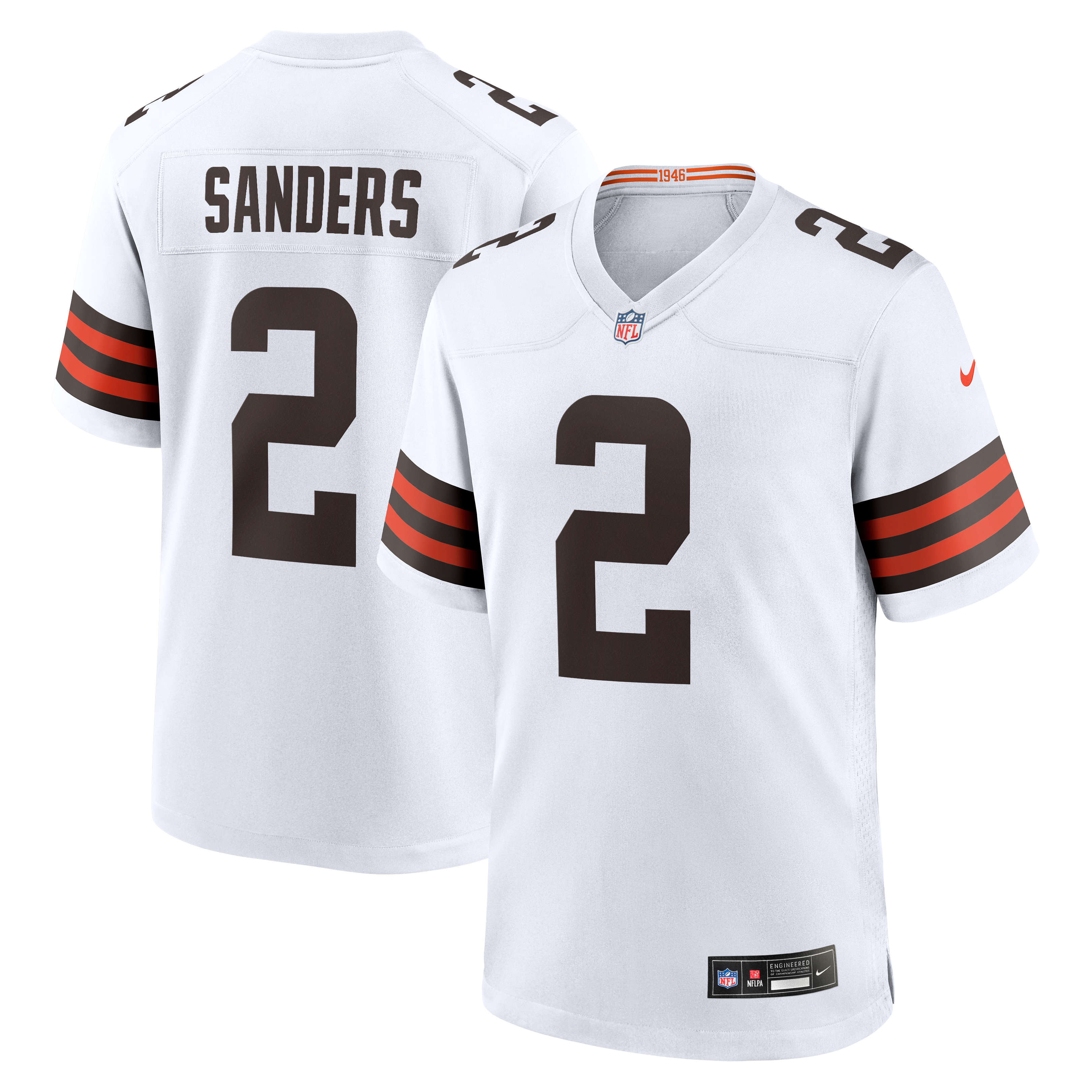 Men's Cleveland Browns Shedeur Sanders Nike White Game Jersey