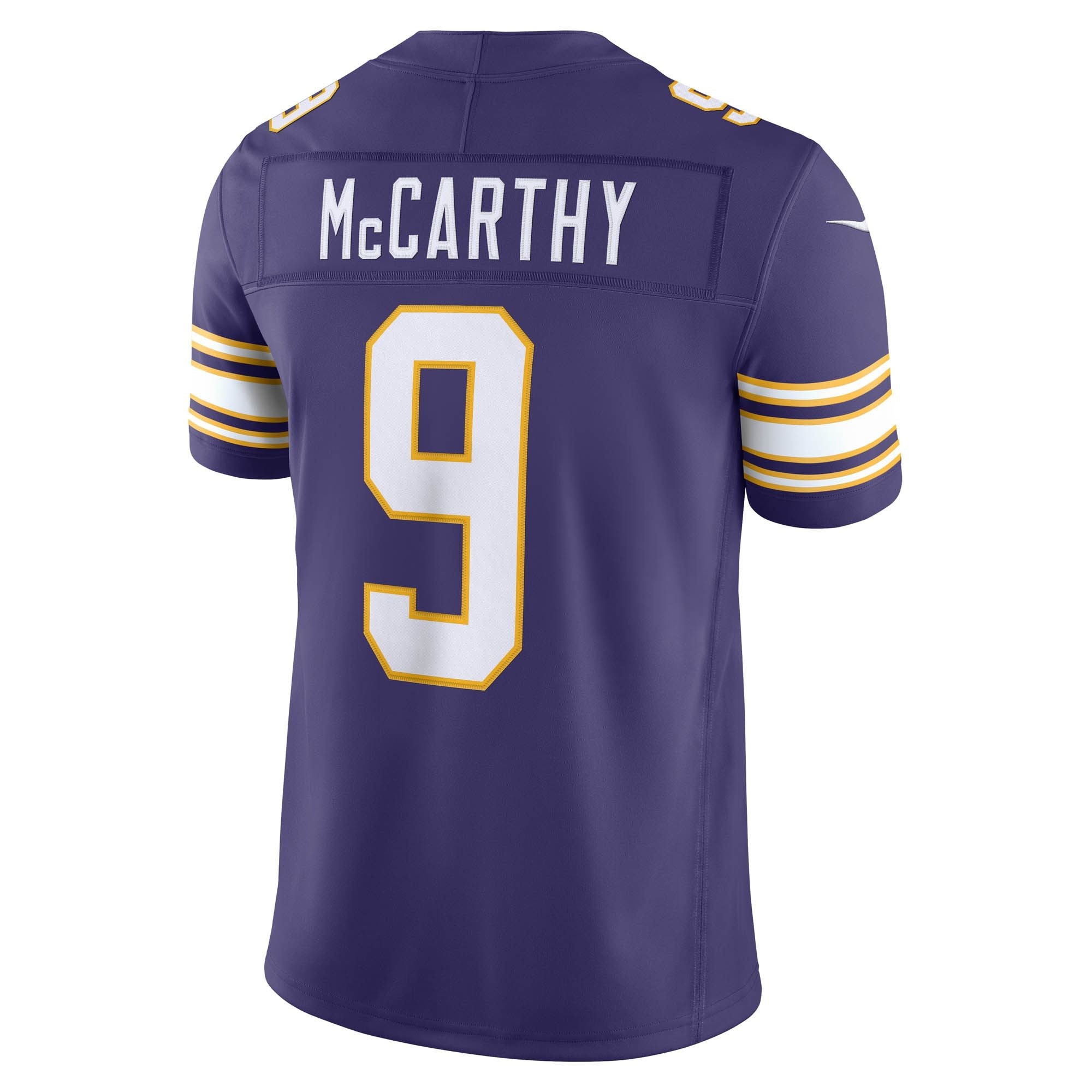 Men's Minnesota Vikings Jj Mccarthy Nike Purple Alternate Classic Vapor Fuse Stitched Limited Jersey