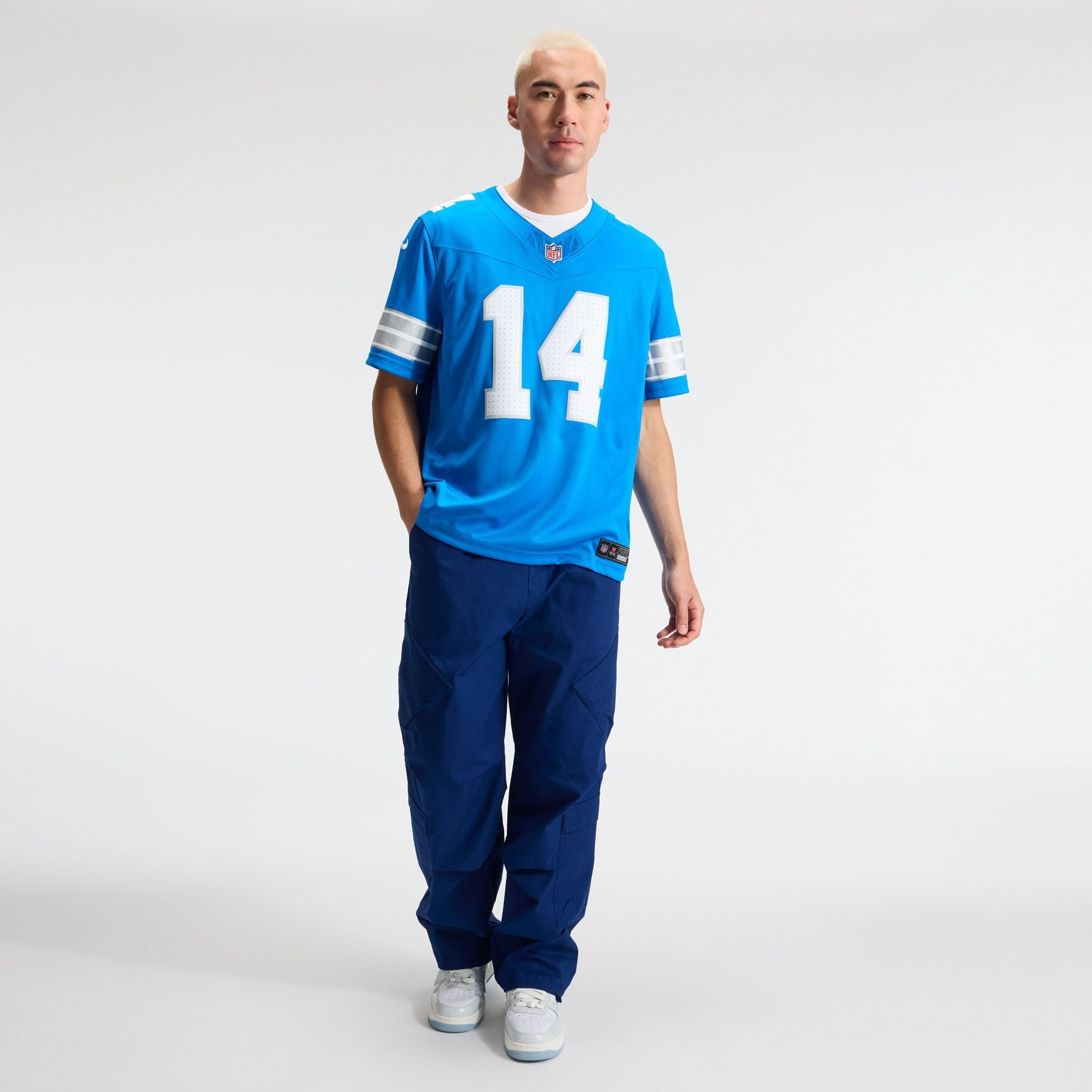 Men's Detroit Lions Amon Ra St Brown Nike Blue Team Vapor Fuse Stitched Limited Jersey