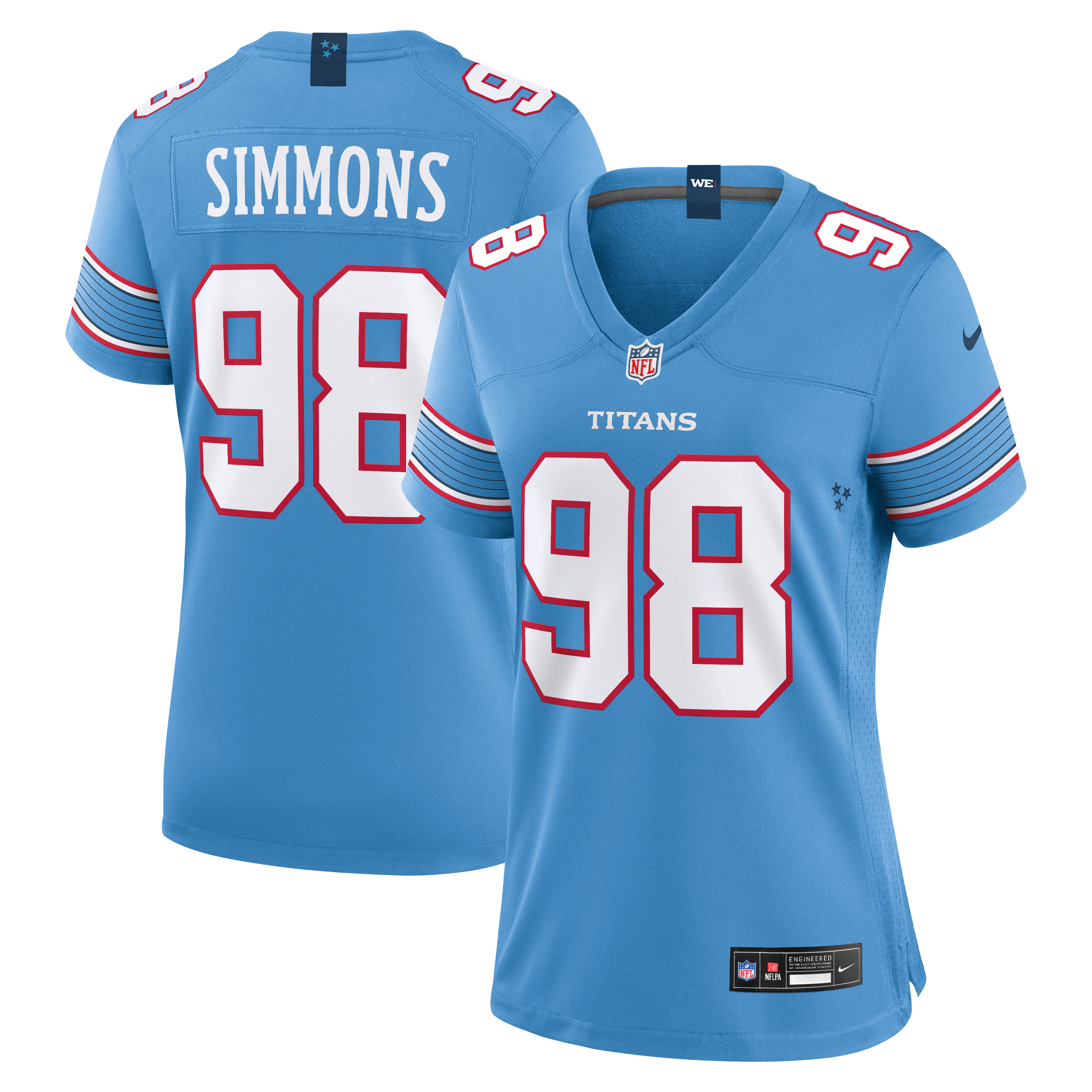 Women's Tennessee Titans Jeffery Simmons Nike Light Blue Game Jersey