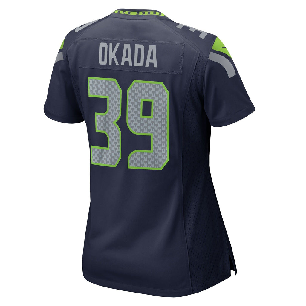 Women's Seattle Seahawks Ty Okada Nike College Navy Team Game Jersey