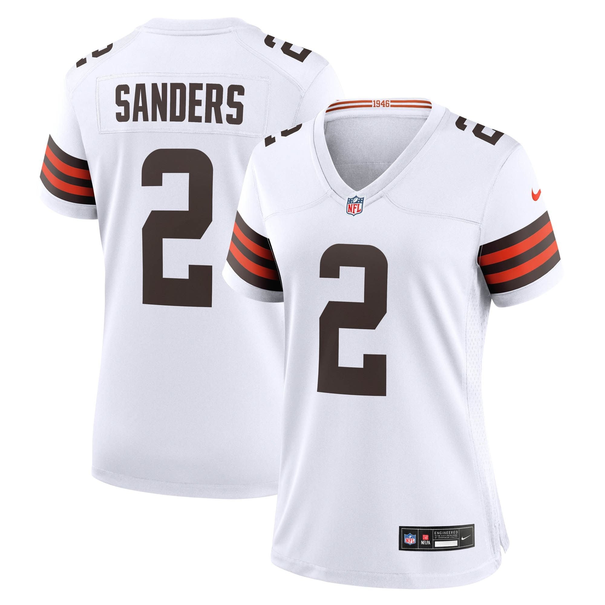 Women's Cleveland Browns Shedeur Sanders Nike White Game Jersey