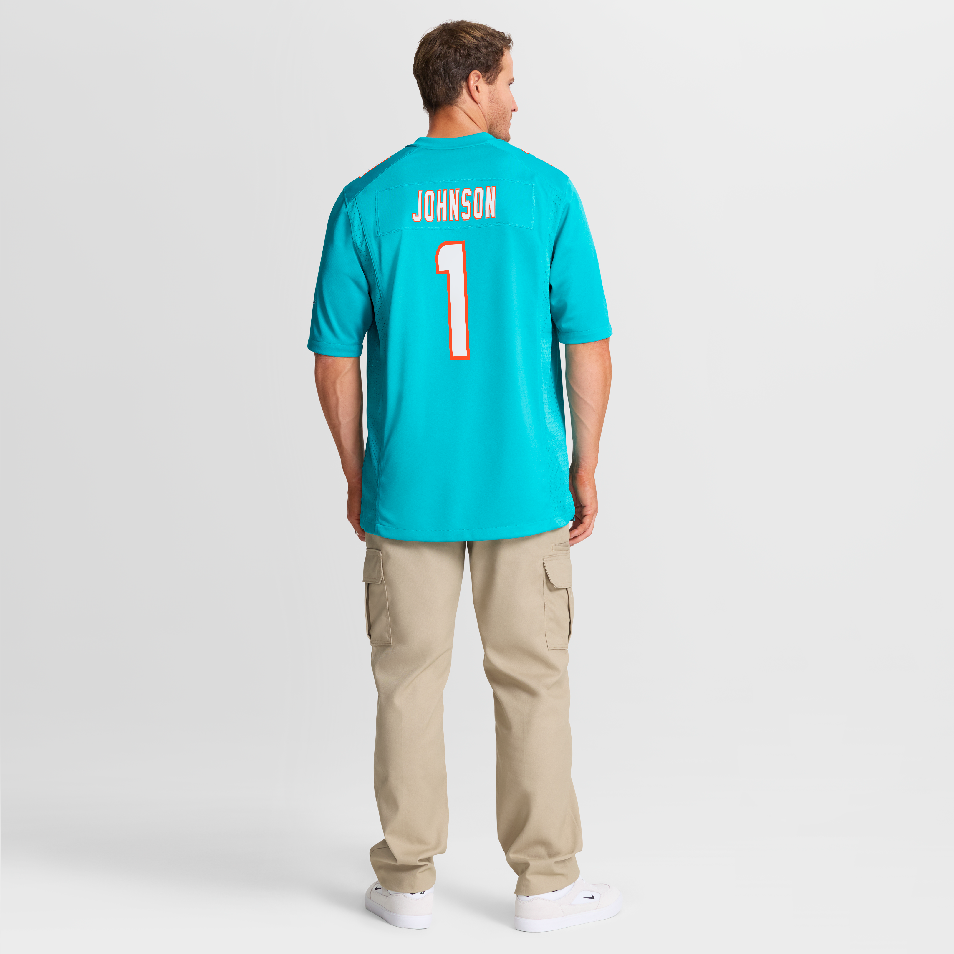 Men's Miami Dolphins Chris Johnson Nike Aqua 2026 Nfl Draft First Round Pick No 27 Team Game Jersey