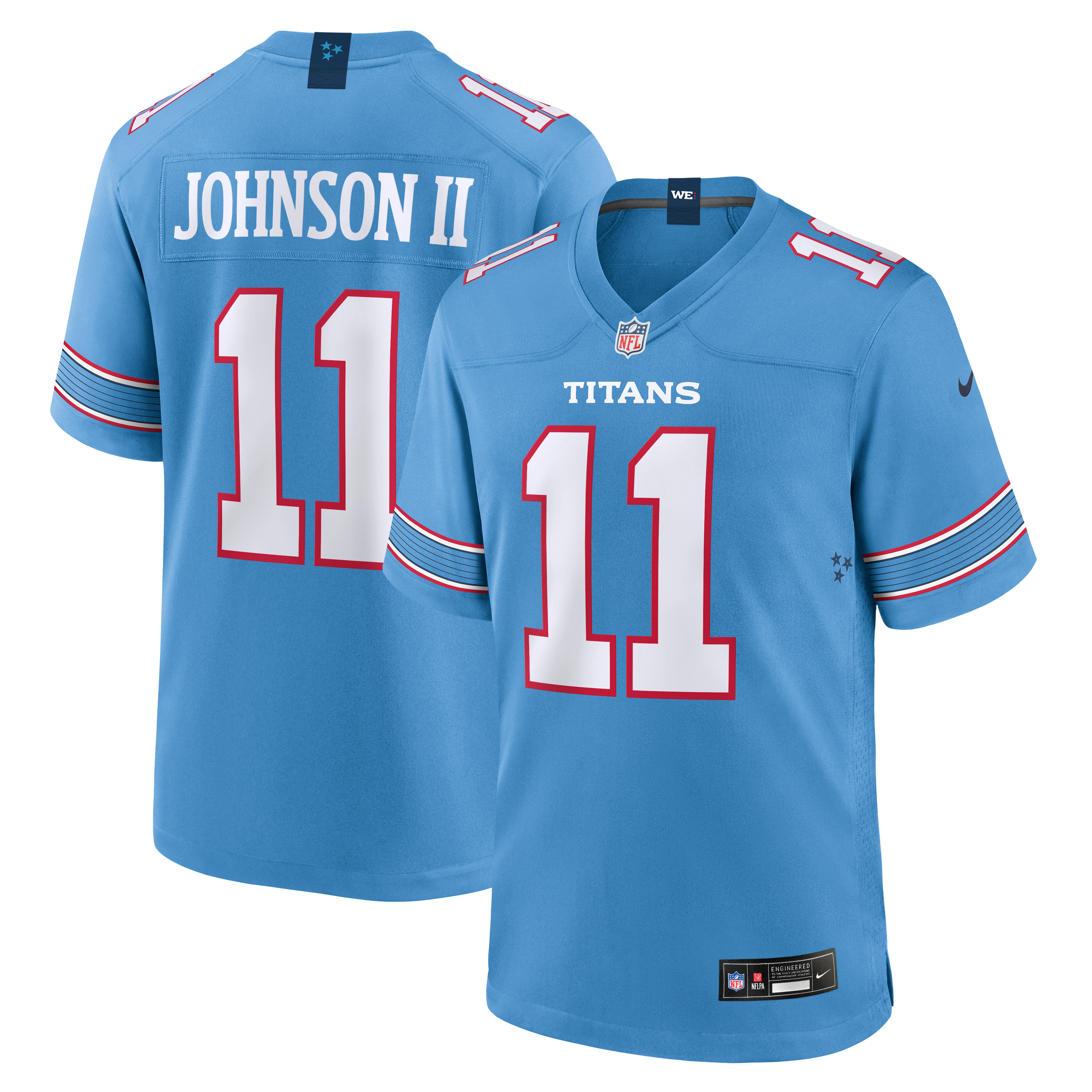 Men's Tennessee Titans Jermaine Johnson Ii Nike Light Blue Team Game Jersey