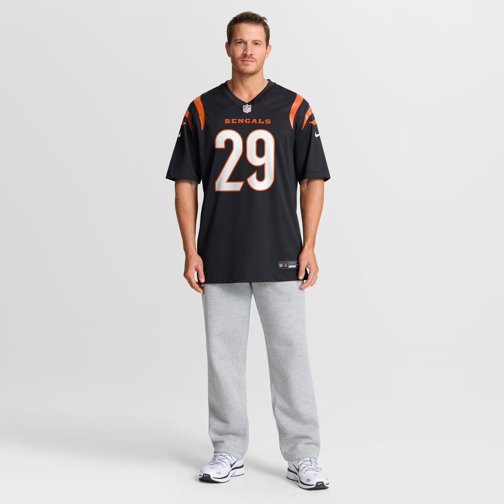 Men's Cincinnati Bengals Kyle Dugger Nike Black Team Game Jersey