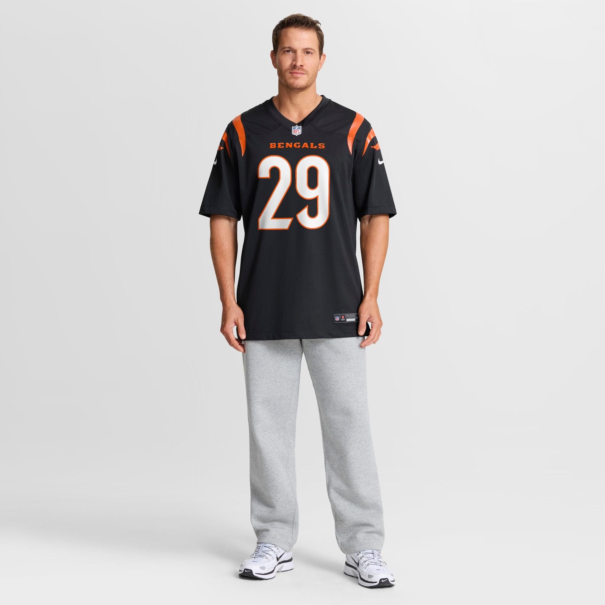 Men's Cincinnati Bengals Kyle Dugger Nike Black Team Game Jersey