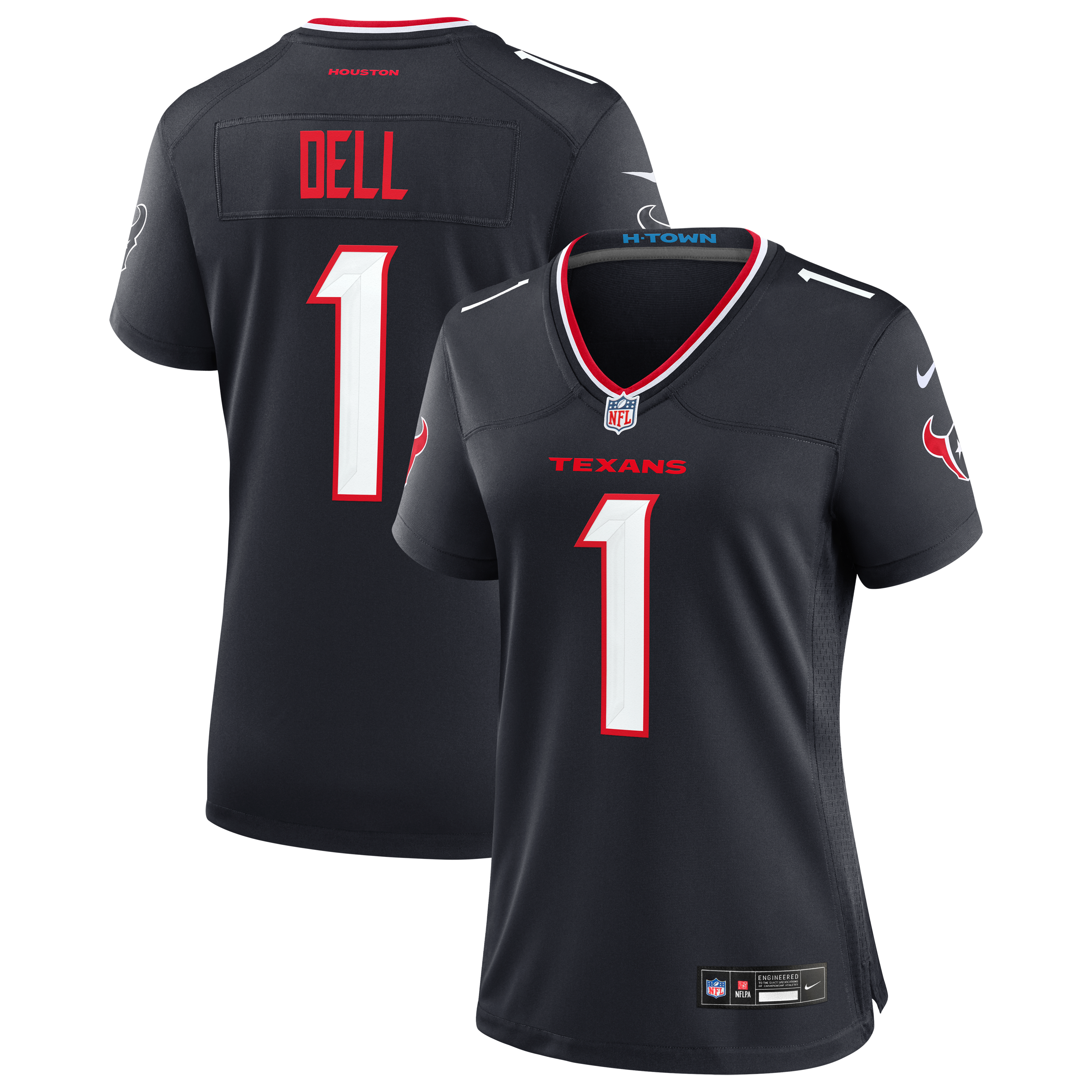 Women's Houston Texans Tank Dell Nike Navy Team Game Jersey