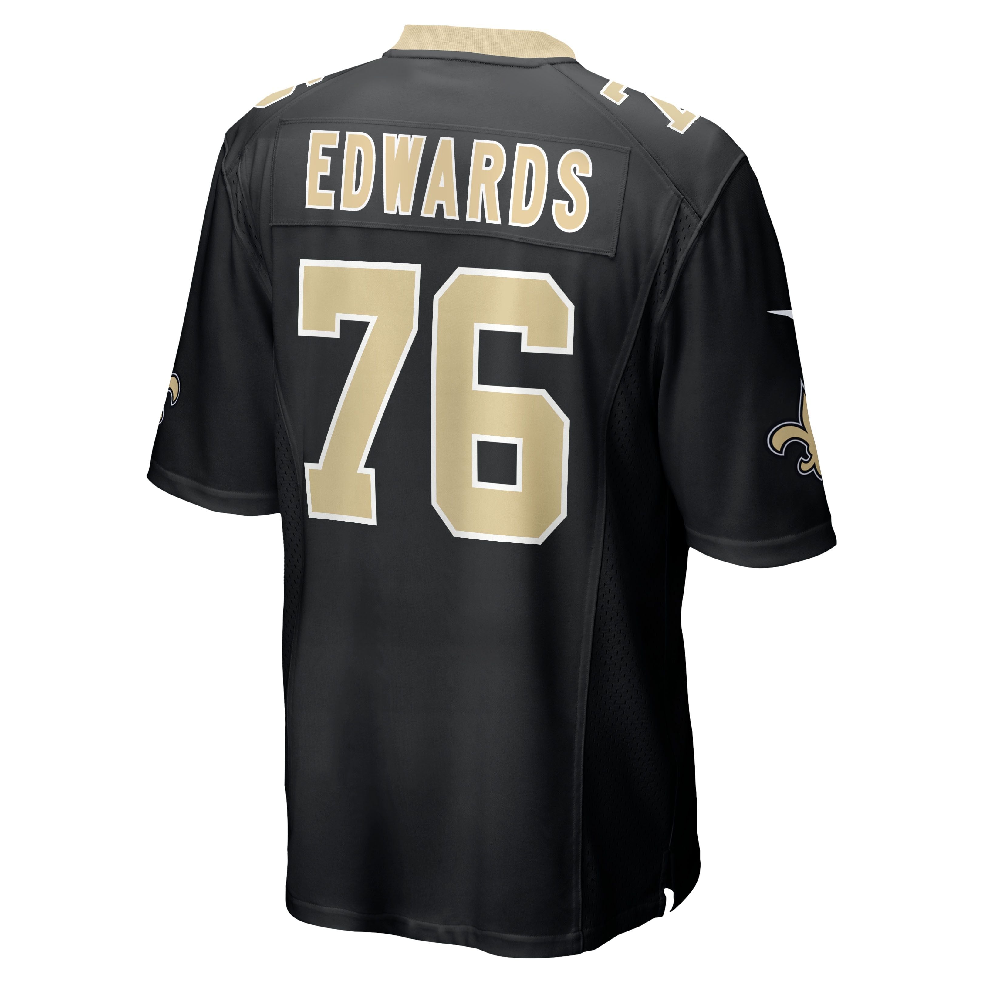 Men's New Orleans Saints David Edwards Nike Black Team Game Jersey