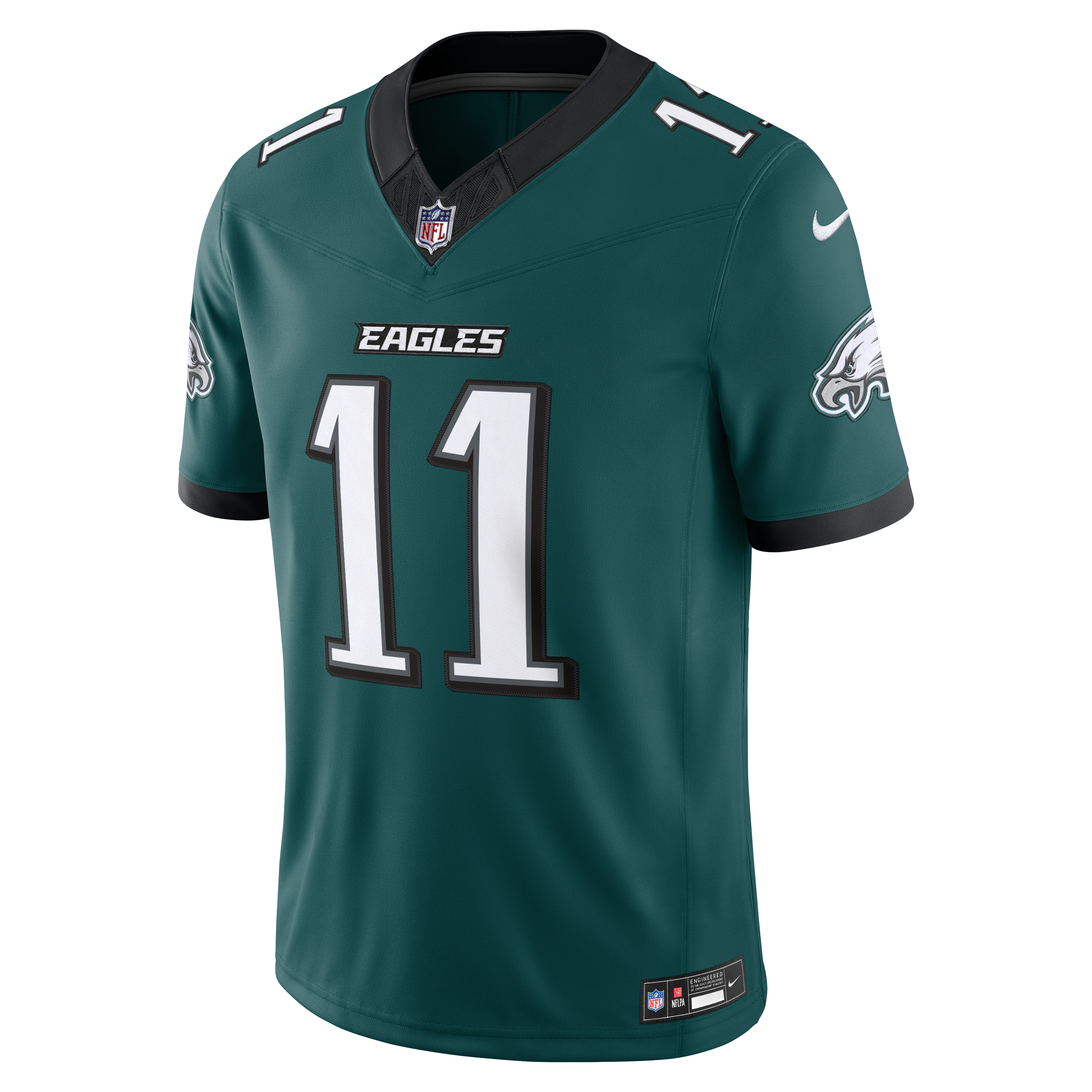 Men's Philadelphia Eagles Aj Brown Nike Midnight Green Team Vapor Fuse Stitched Limited Jersey