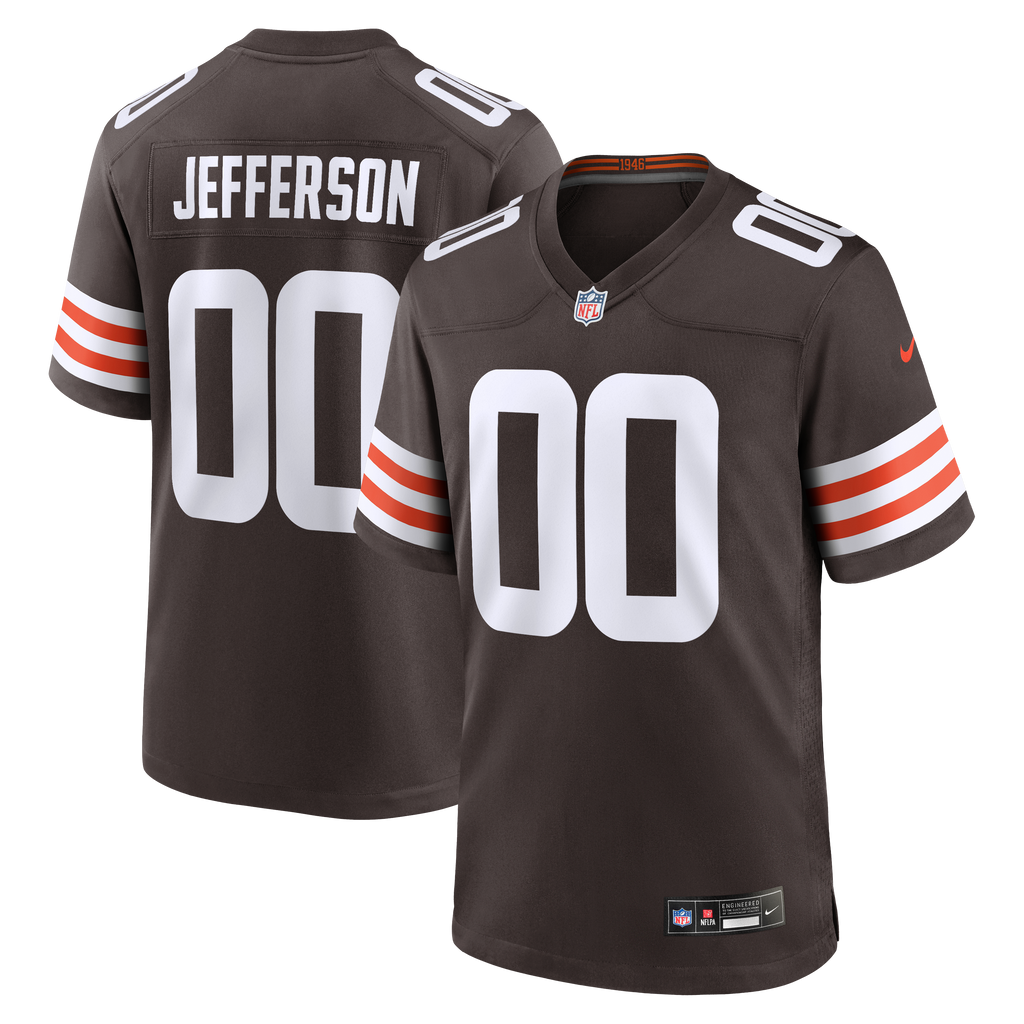 Men's Cleveland Browns Justin Jefferson Nike Brown Game Jersey