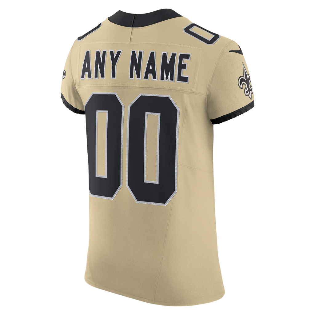 Men's New Orleans Saints Nike Gold Alternate Vapor Fuse Elite Custom Jersey