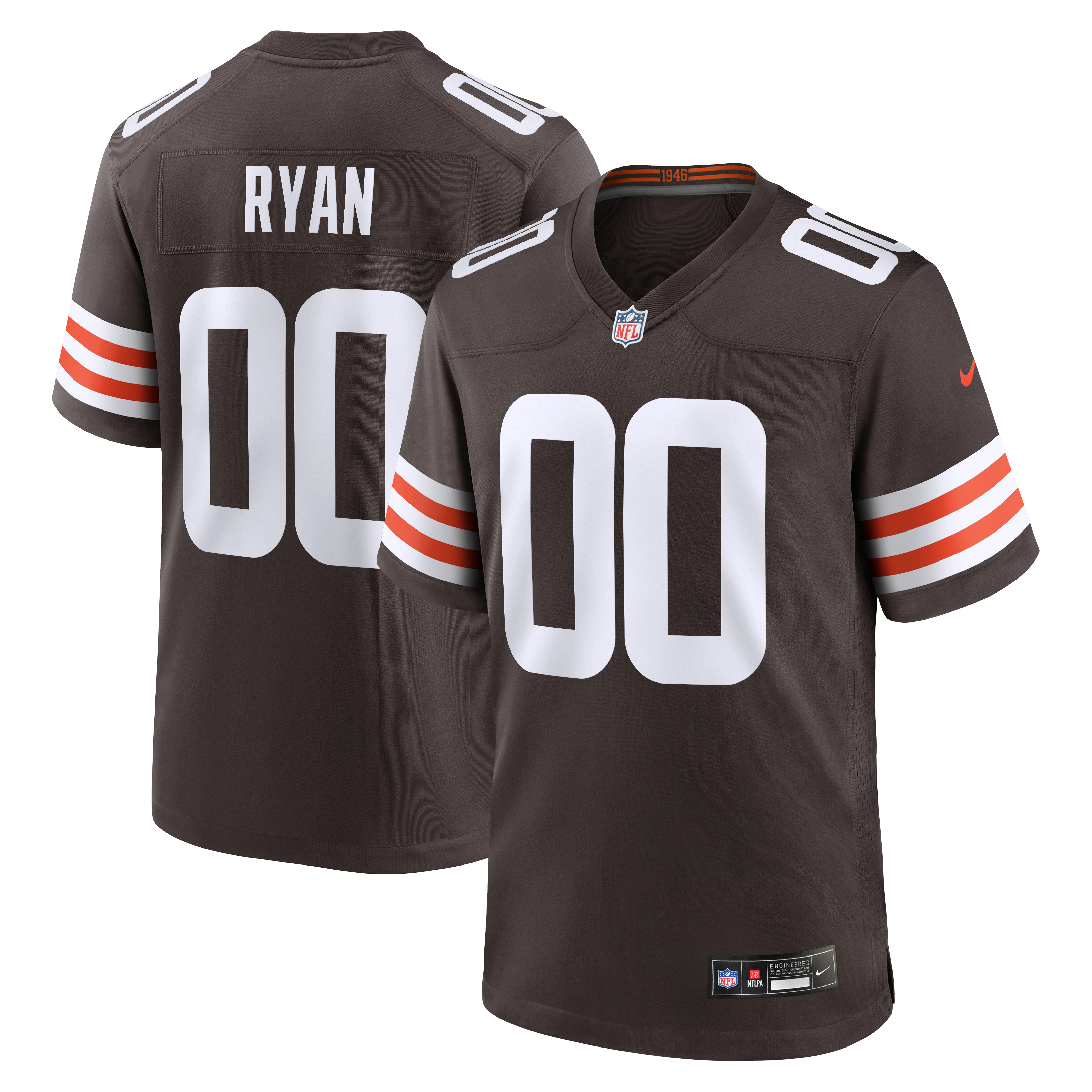 Men's Cleveland Browns Carsen Ryan Nike Brown Game Jersey