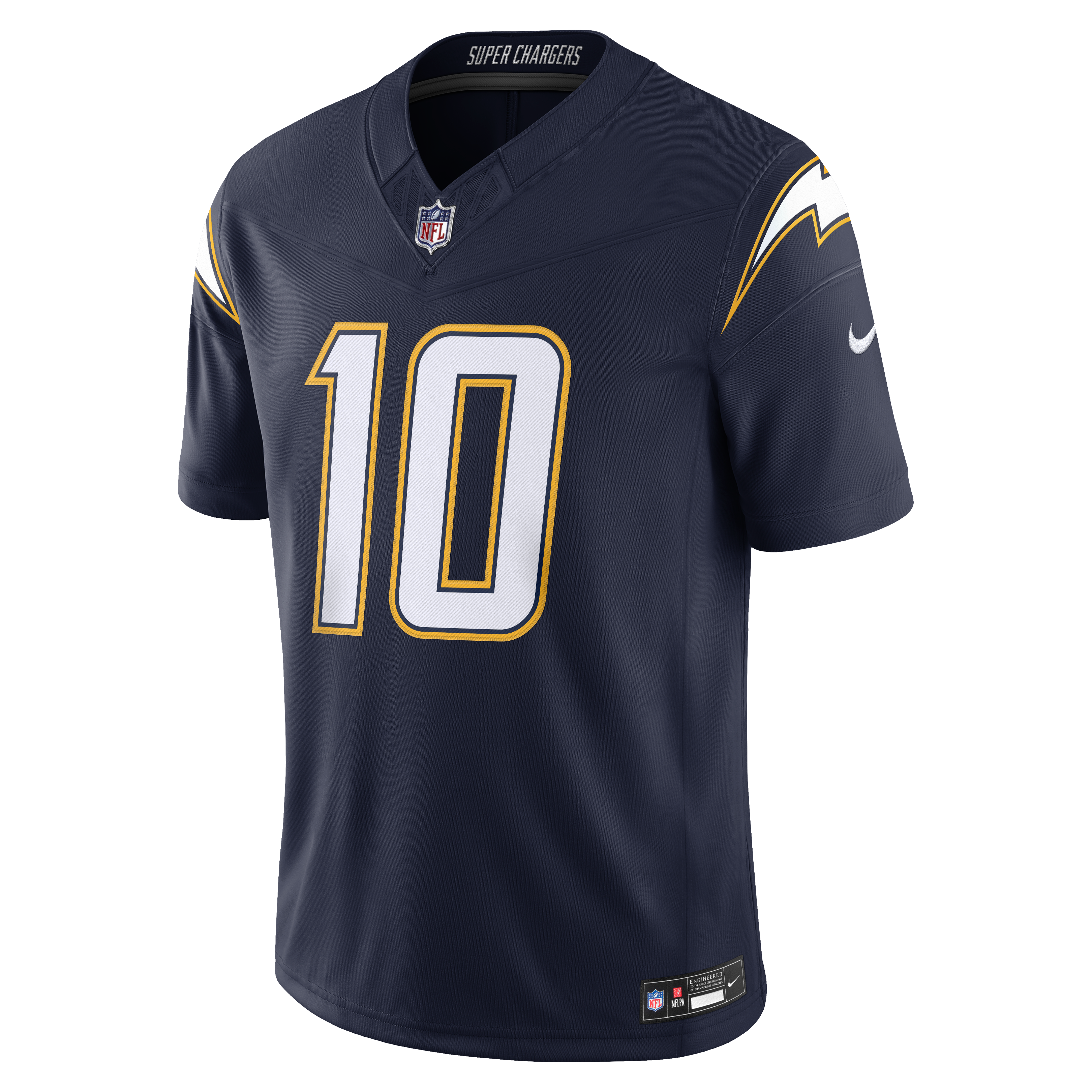 Men's Los Angeles Chargers Justin Herbert Nike Navy Alternate Super Chargers Vapor Fuse Stitched Limited Jersey