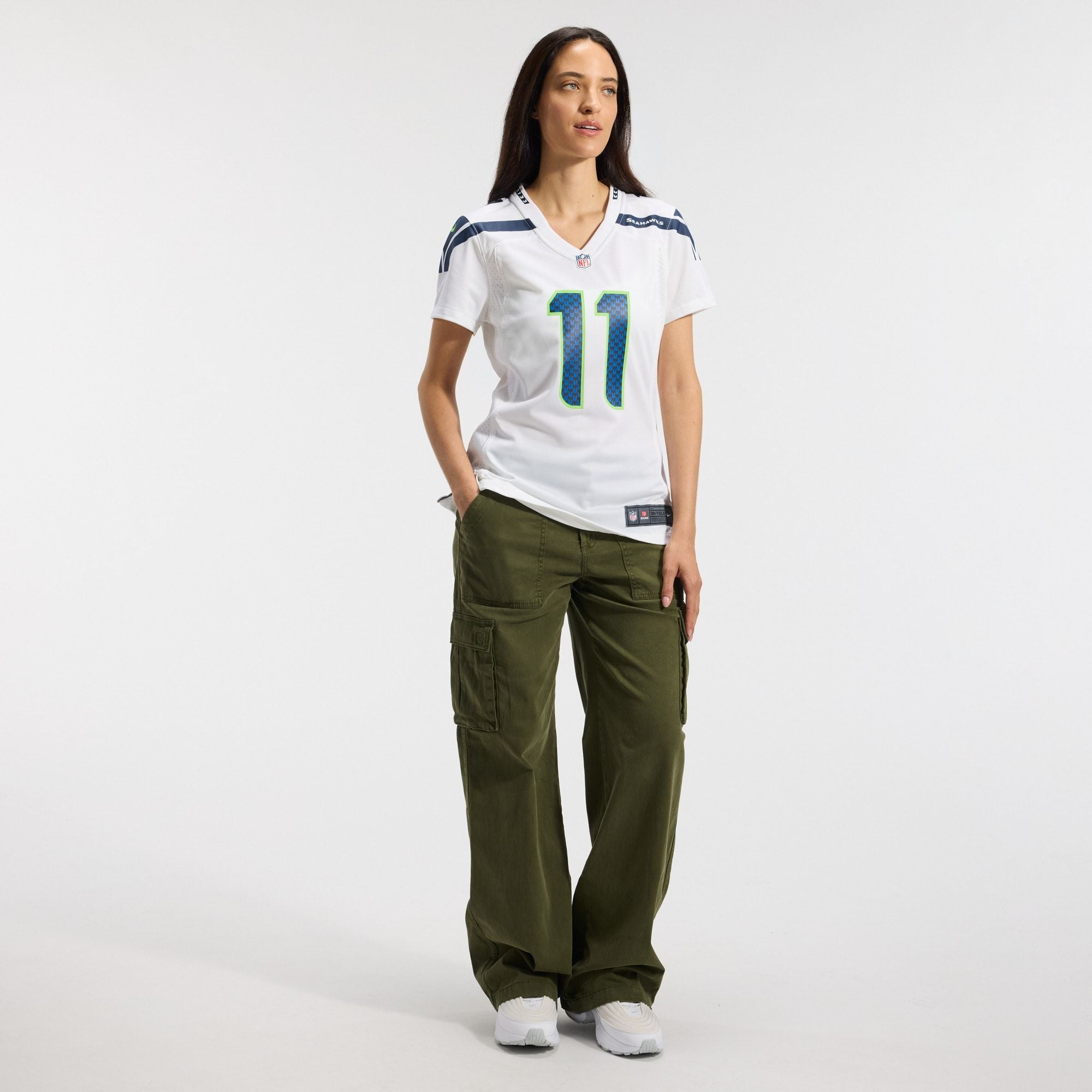 Women's Seattle Seahawks Jaxon Smith Njigba Nike White Game Jersey