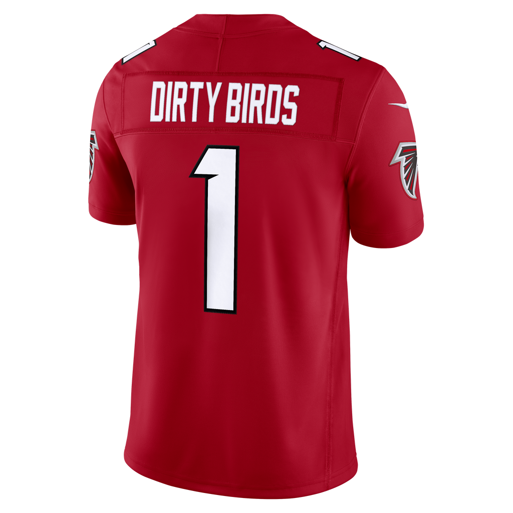 Men's Atlanta Falcons Dirty Birds Nike Red Team Vapor Fuse Stitched Limited Jersey