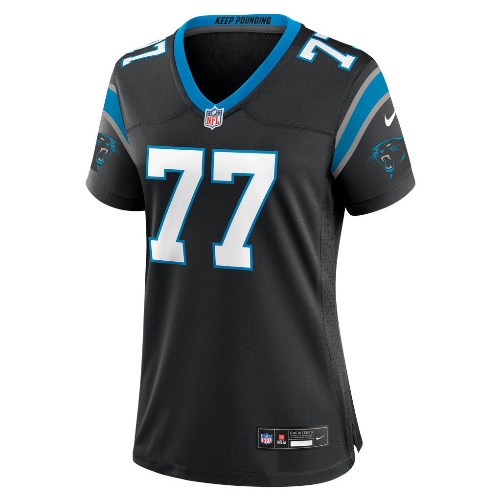 Women's Carolina Panthers Luke Fortner Nike Black Team Game Jersey