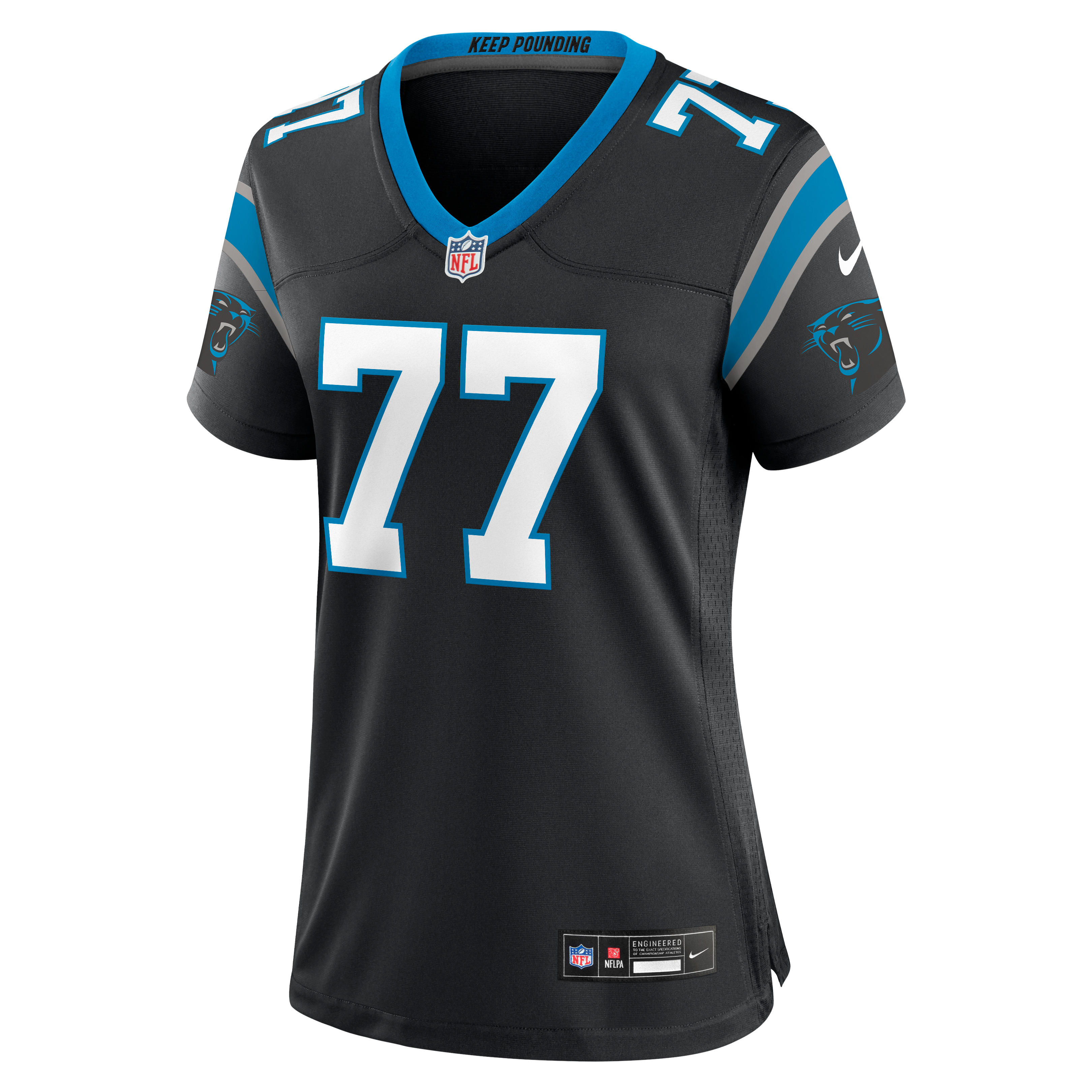 Women's Carolina Panthers Luke Fortner Nike Black Team Game Jersey