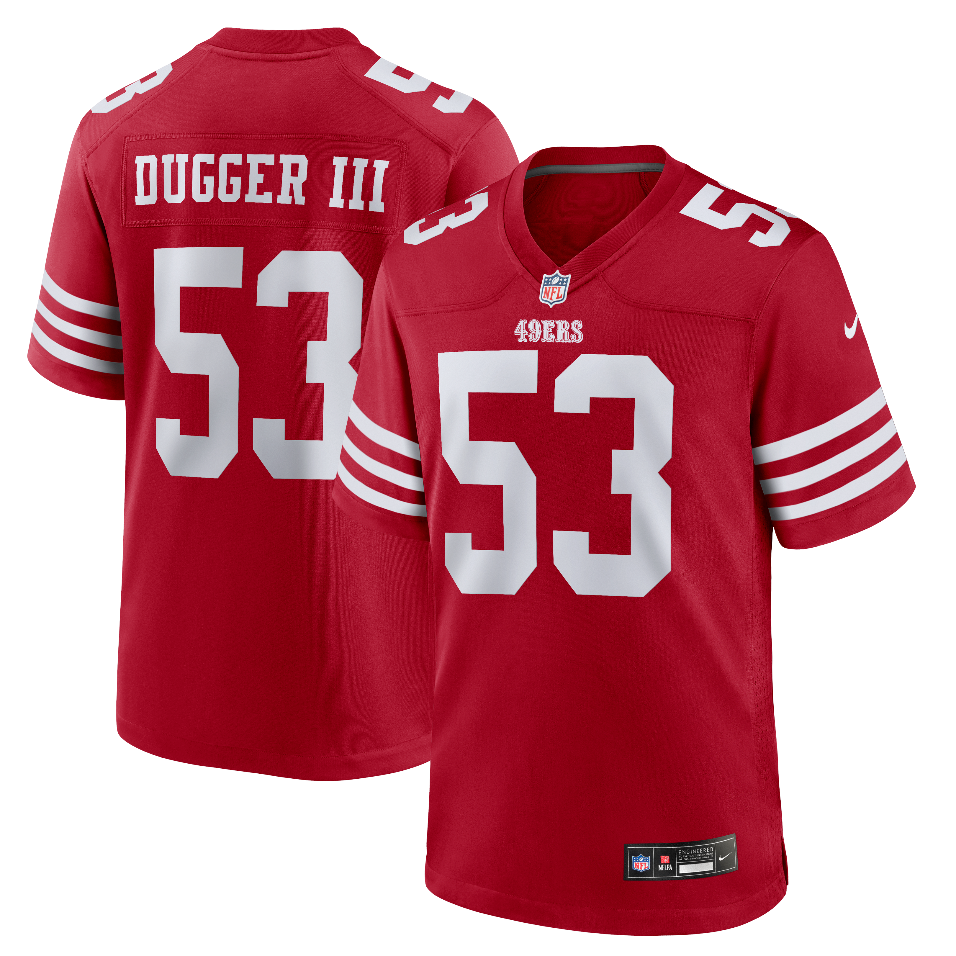 Men's San Francisco 49Ers Jaden Dugger Nike Scarlet Team Game Jersey