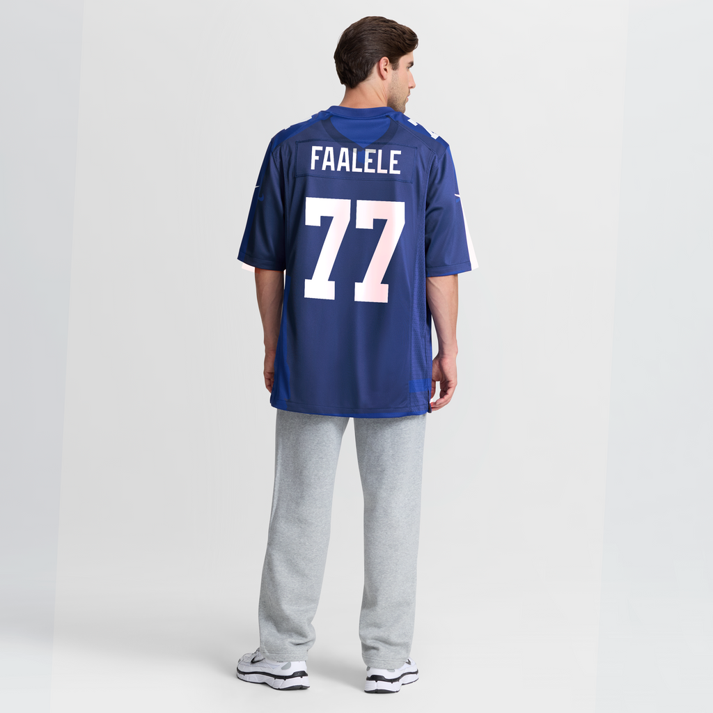 Men's New York Giants Daniel Faalele Nike Royal Team Game Jersey