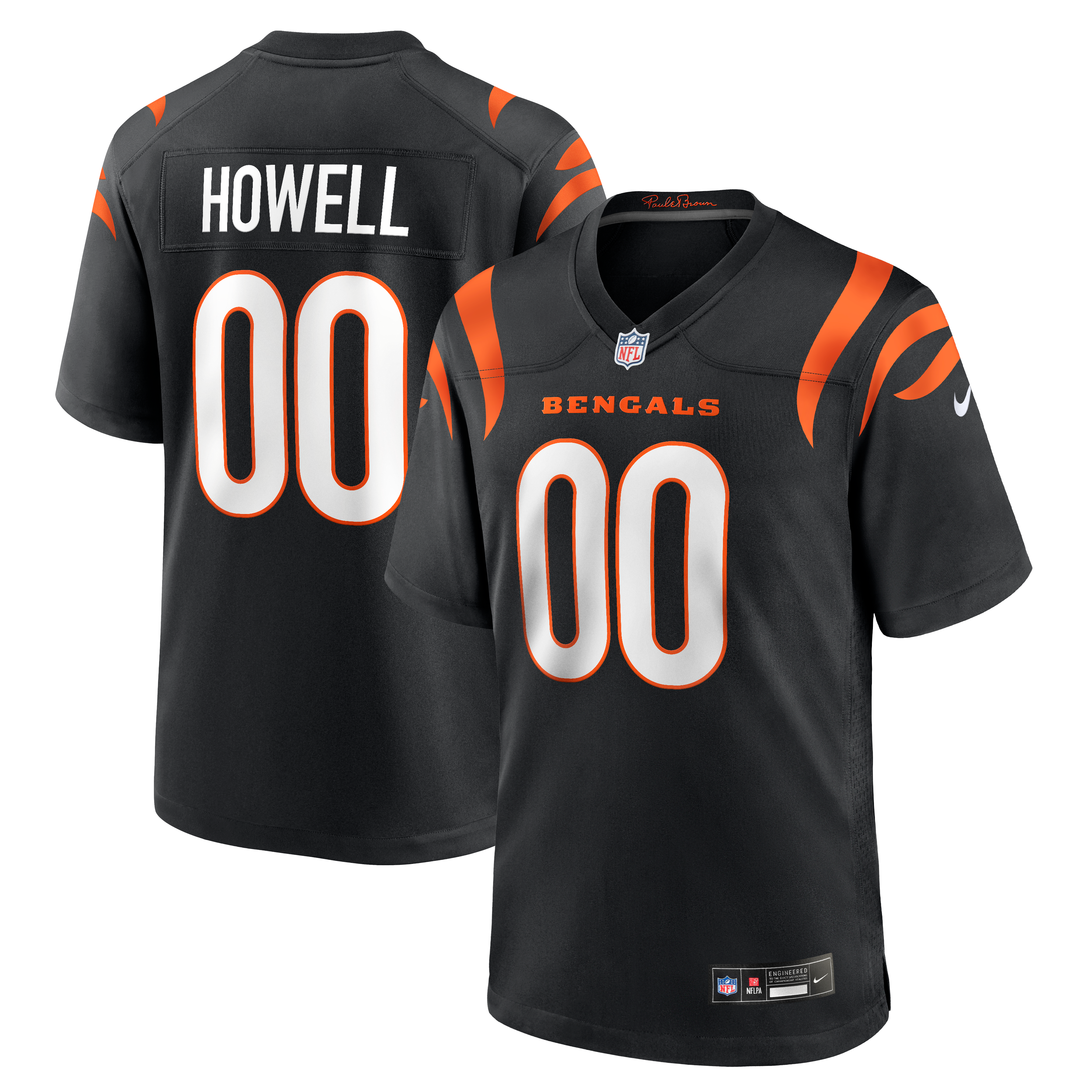 Men's Cincinnati Bengals Cashius Howell Nike Black Team Game Jersey